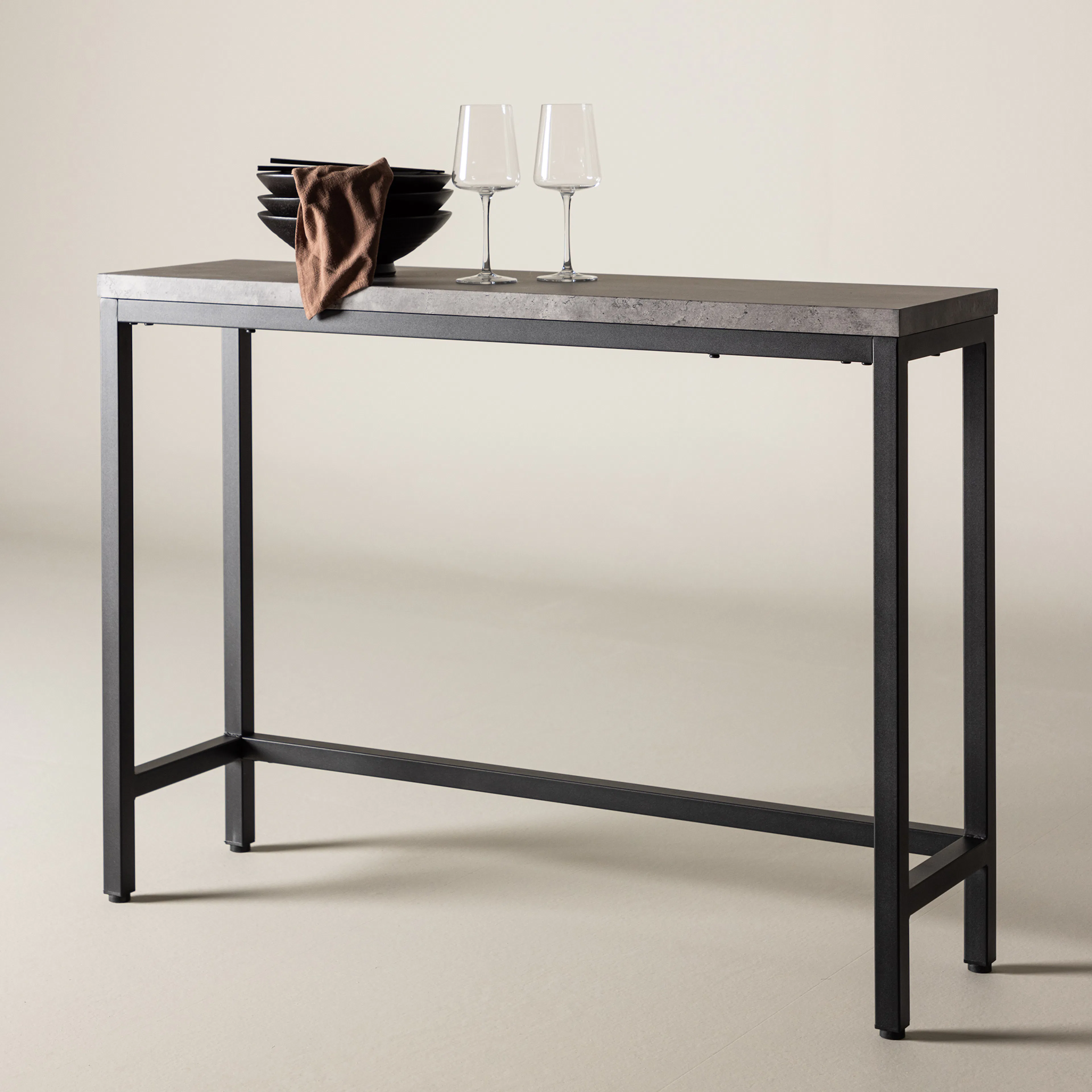 Rise Side table -  Black / Concrete-look - 110*30*H80 (ersät Svart/Betong