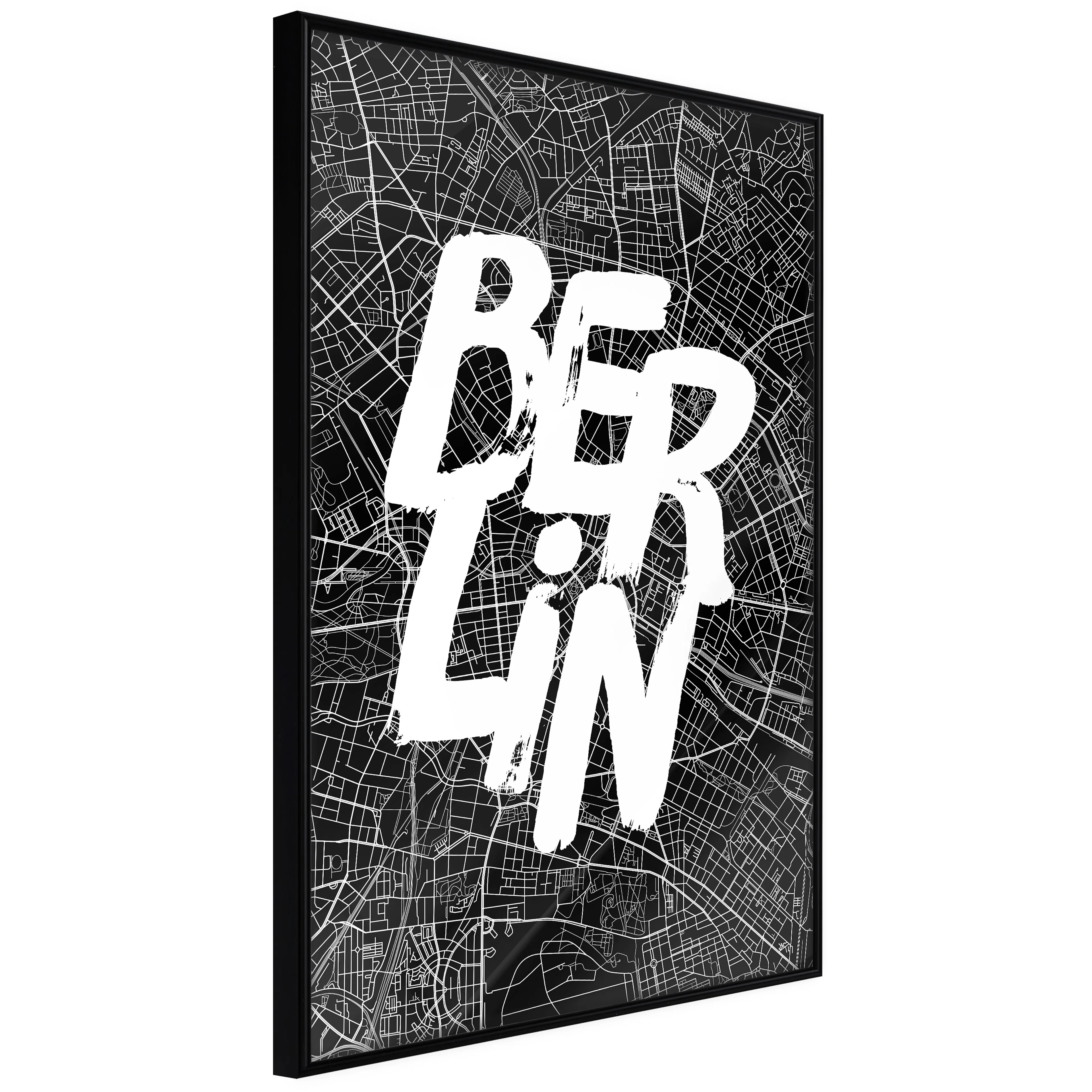 Affisch - Negative Berlin [Poster] 40x60 Svart ram, 40x60 cm