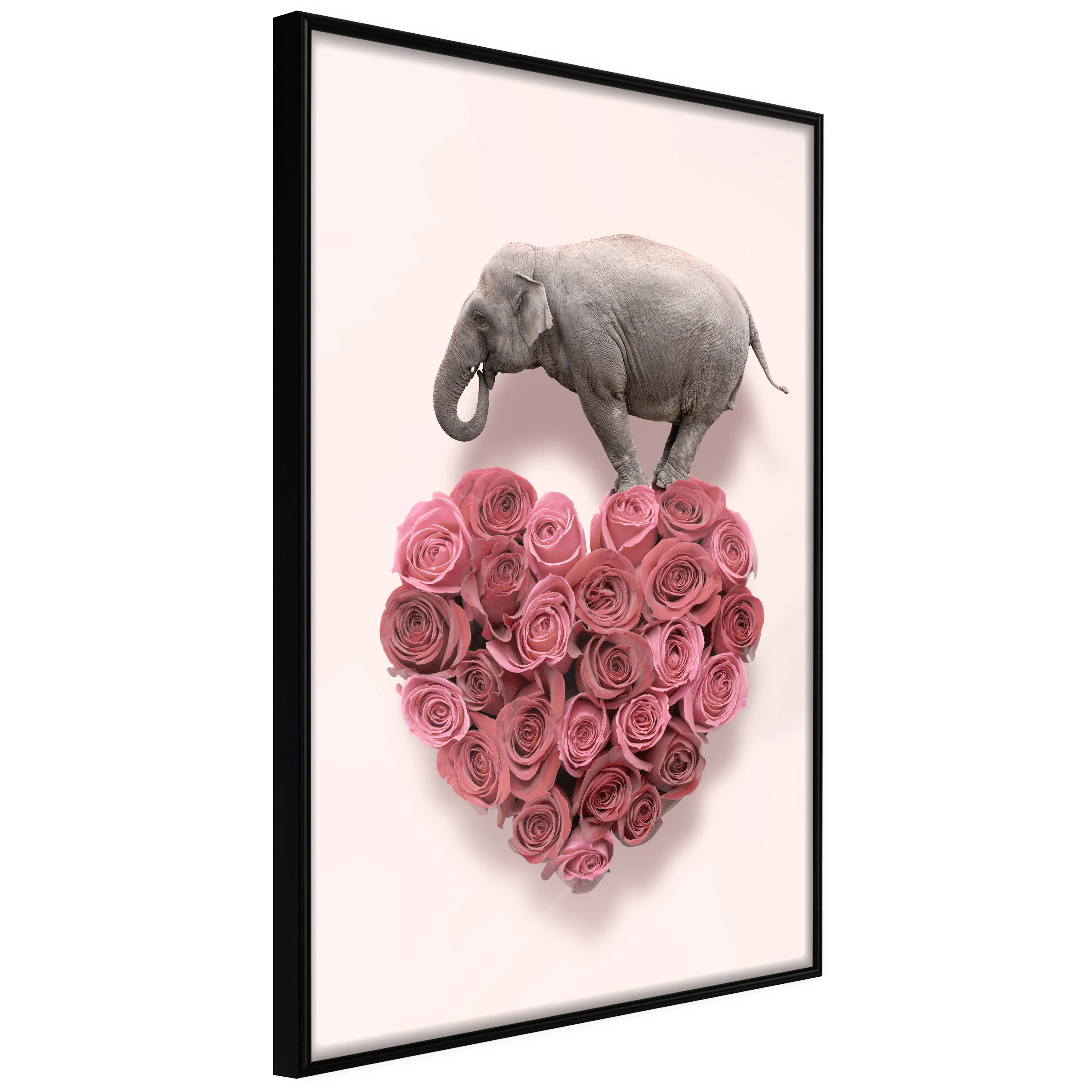 Affisch - Enamored Elephant [Poster] 40x60 Svart ram, 40x60 cm