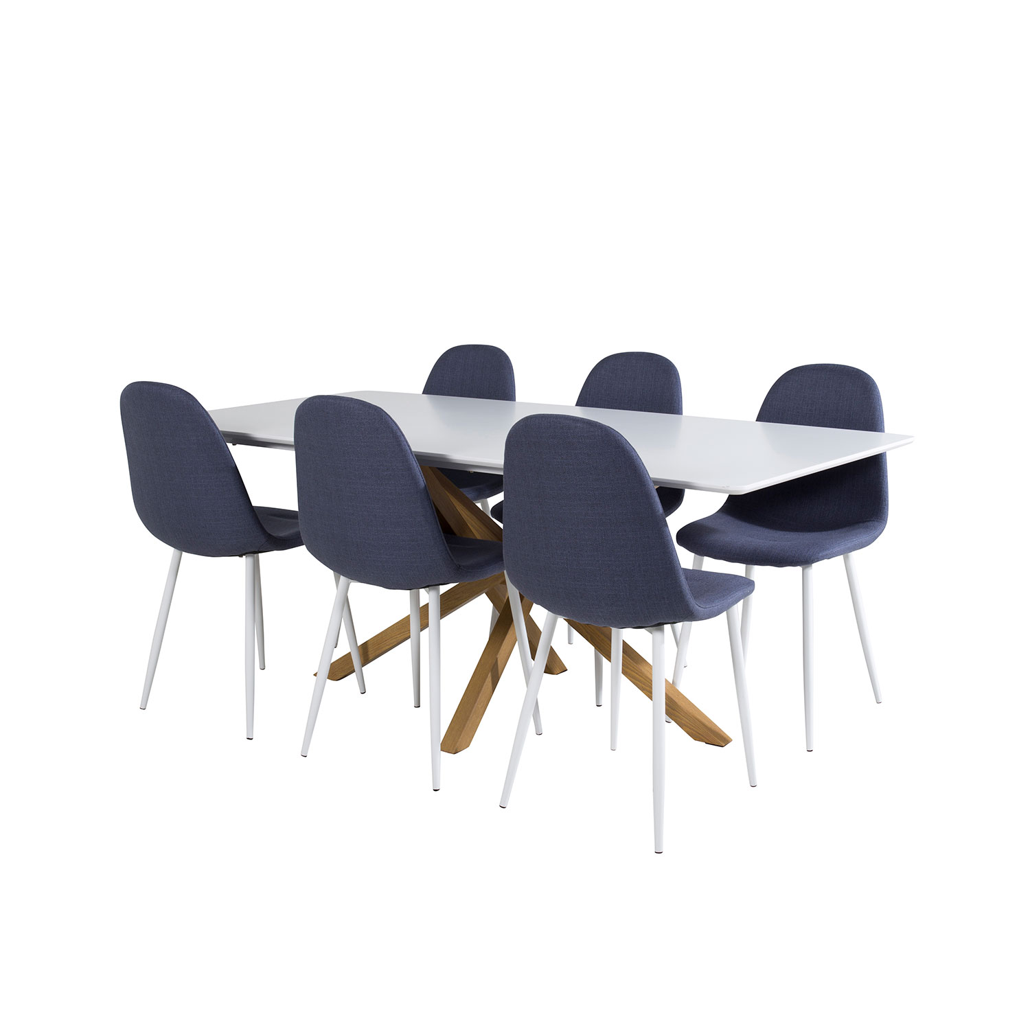 Matgrupp Venture Home Piazza Rektangulärt med 6 Polar stolar