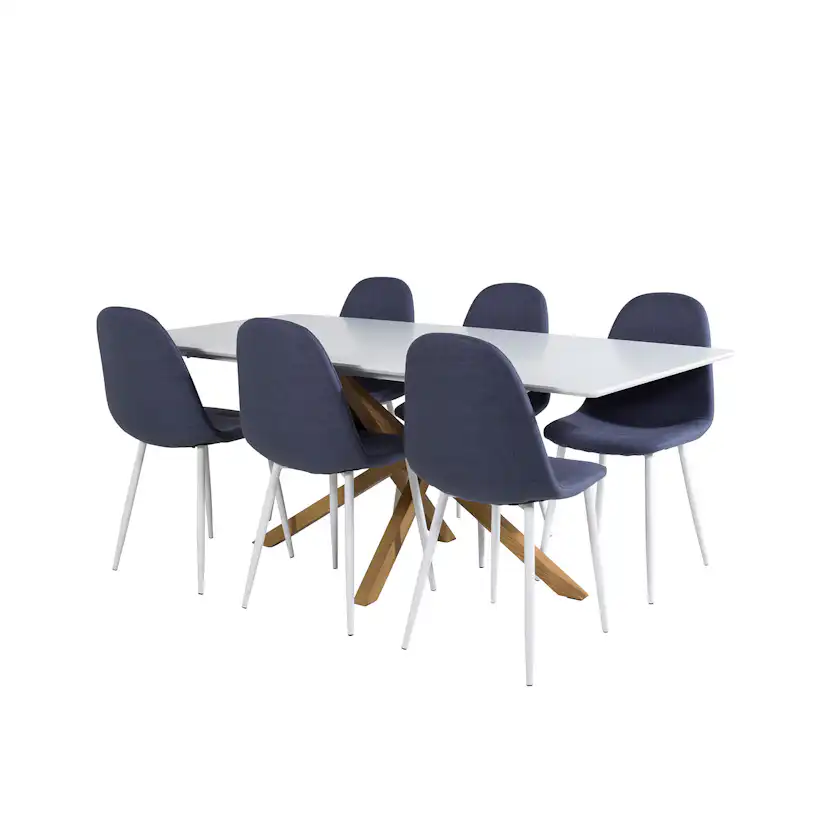 Matgrupp Venture Home Piazza Rektangulärt med 6 Polar stolar