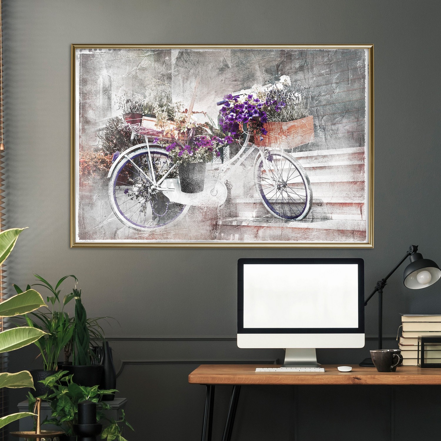 Poster Artgeist Affisch Floral Bike