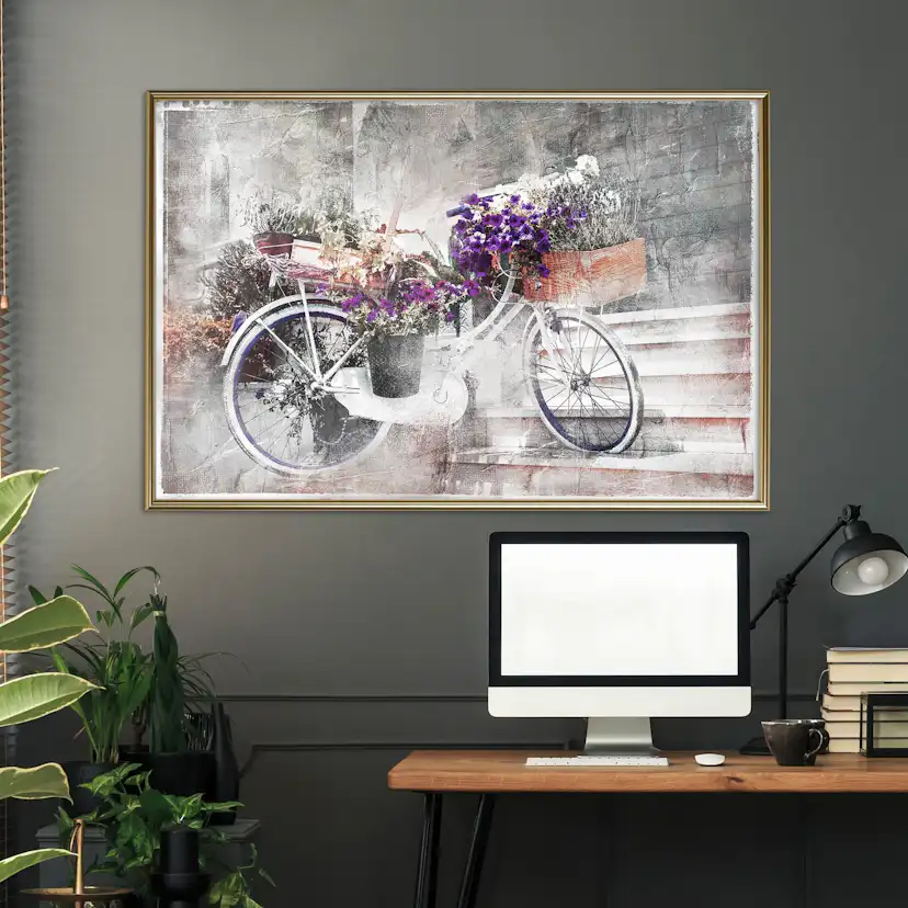 Poster Artgeist Affisch Floral Bike