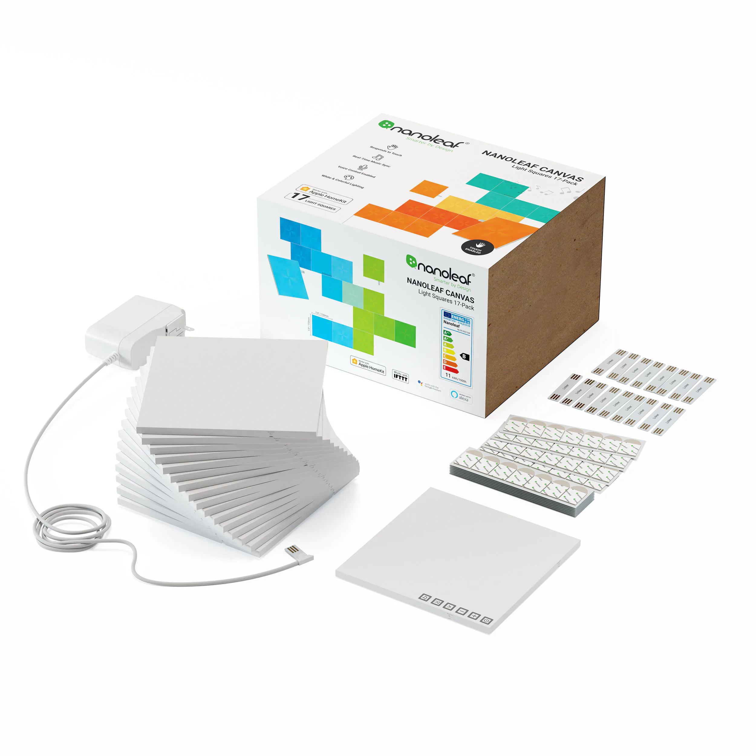 Belysningssystem Nanoleaf Canvas Startkit 17-pack