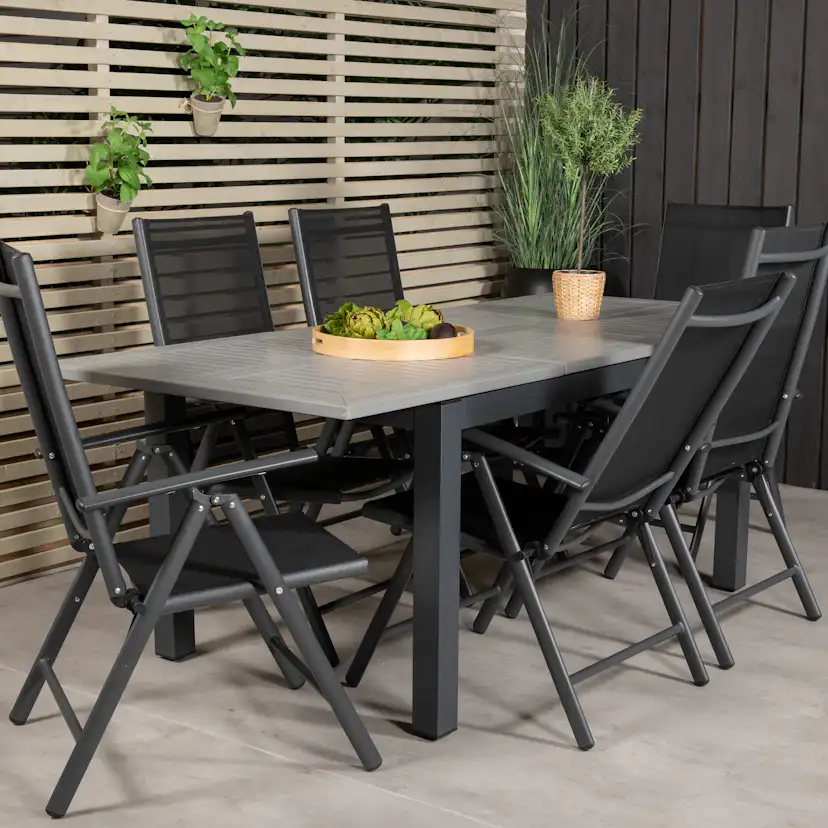 Matgrupp Venture Home Aleyna 160/240 med 6 Bront Positionsstolar
