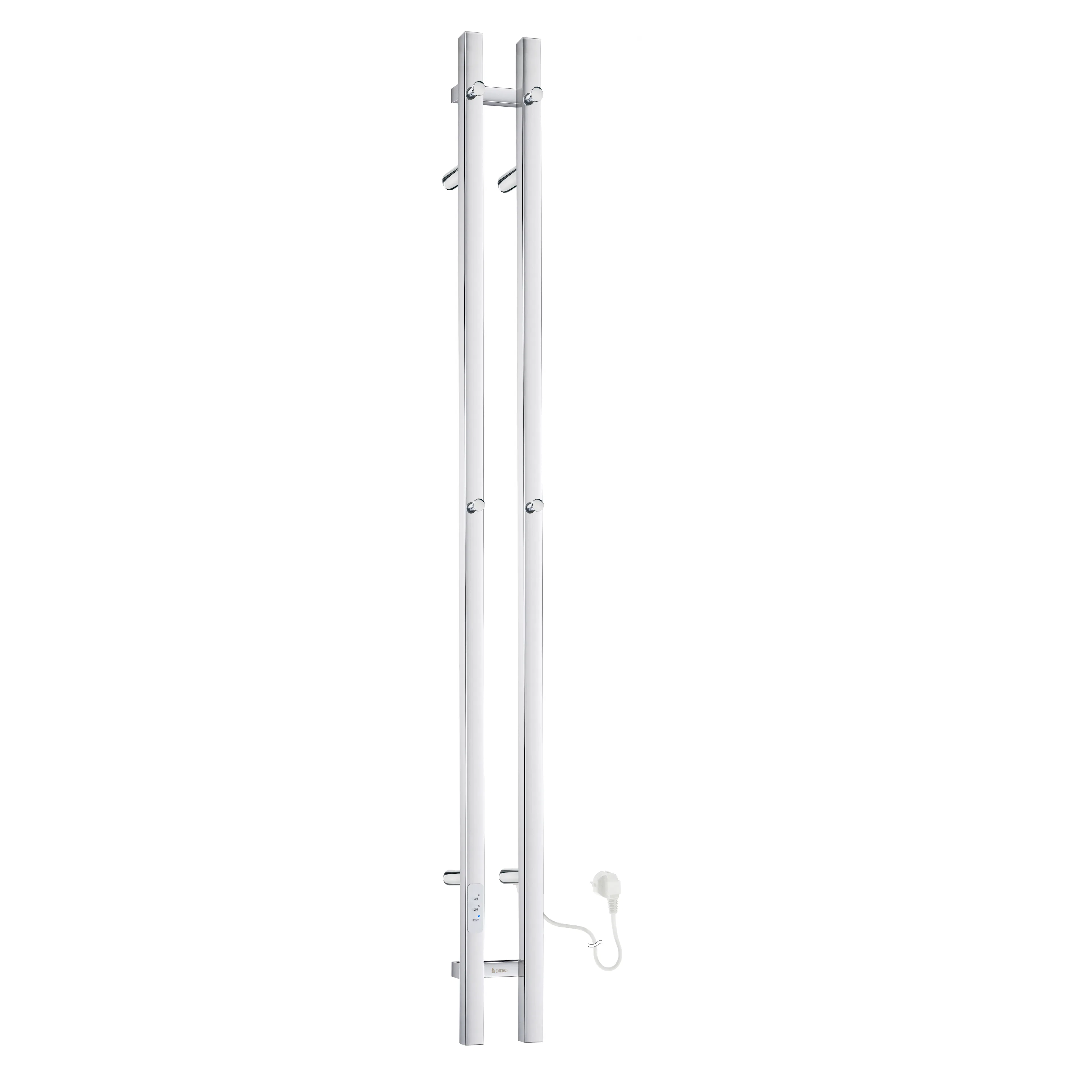 Handdukstork hög m 2 stänger pol rostfritt FK712, B: 120 mm, 60W
