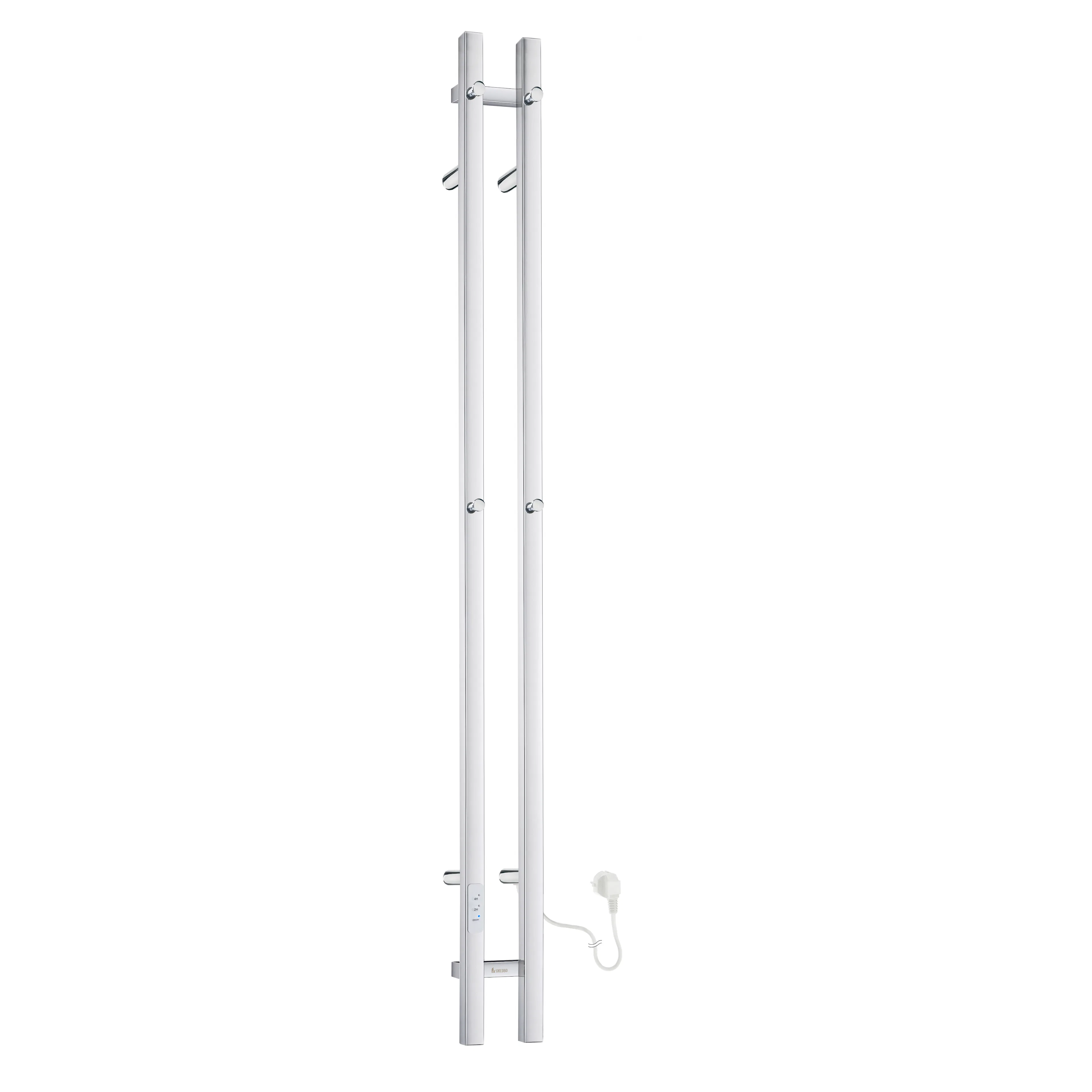 Handdukstork hög m 2 stänger pol rostfritt FK712, B: 120 mm, 60W