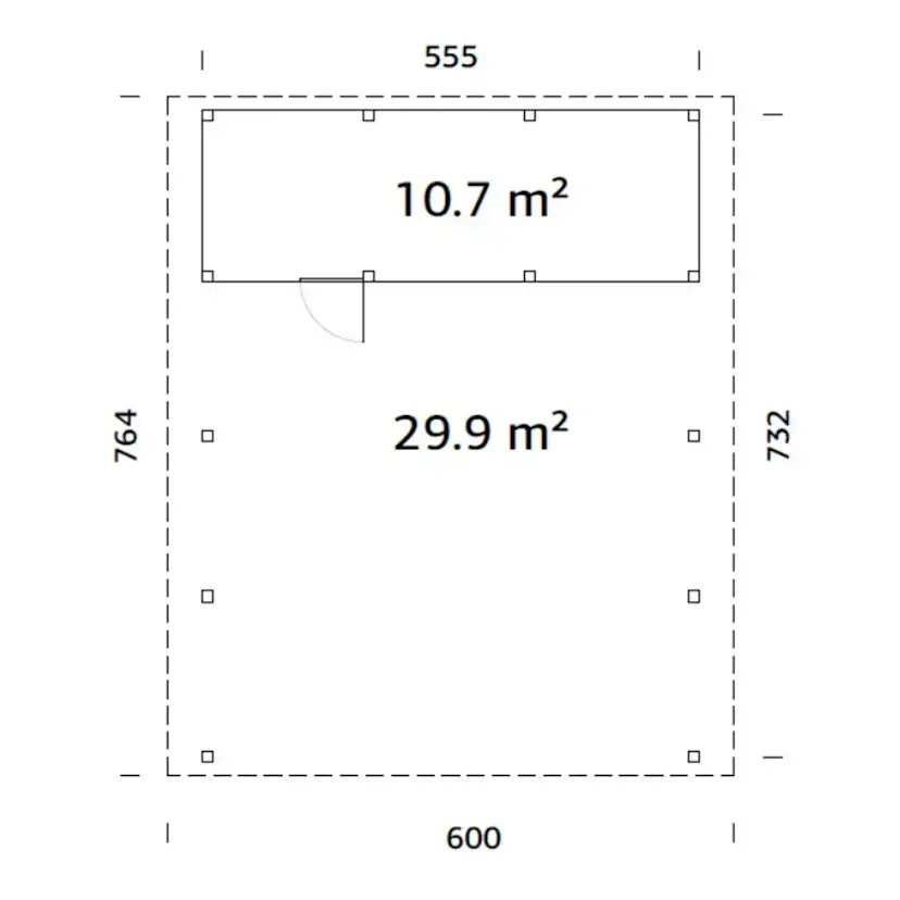 Carport Palmako Karl 40,6 m2 med Förråd