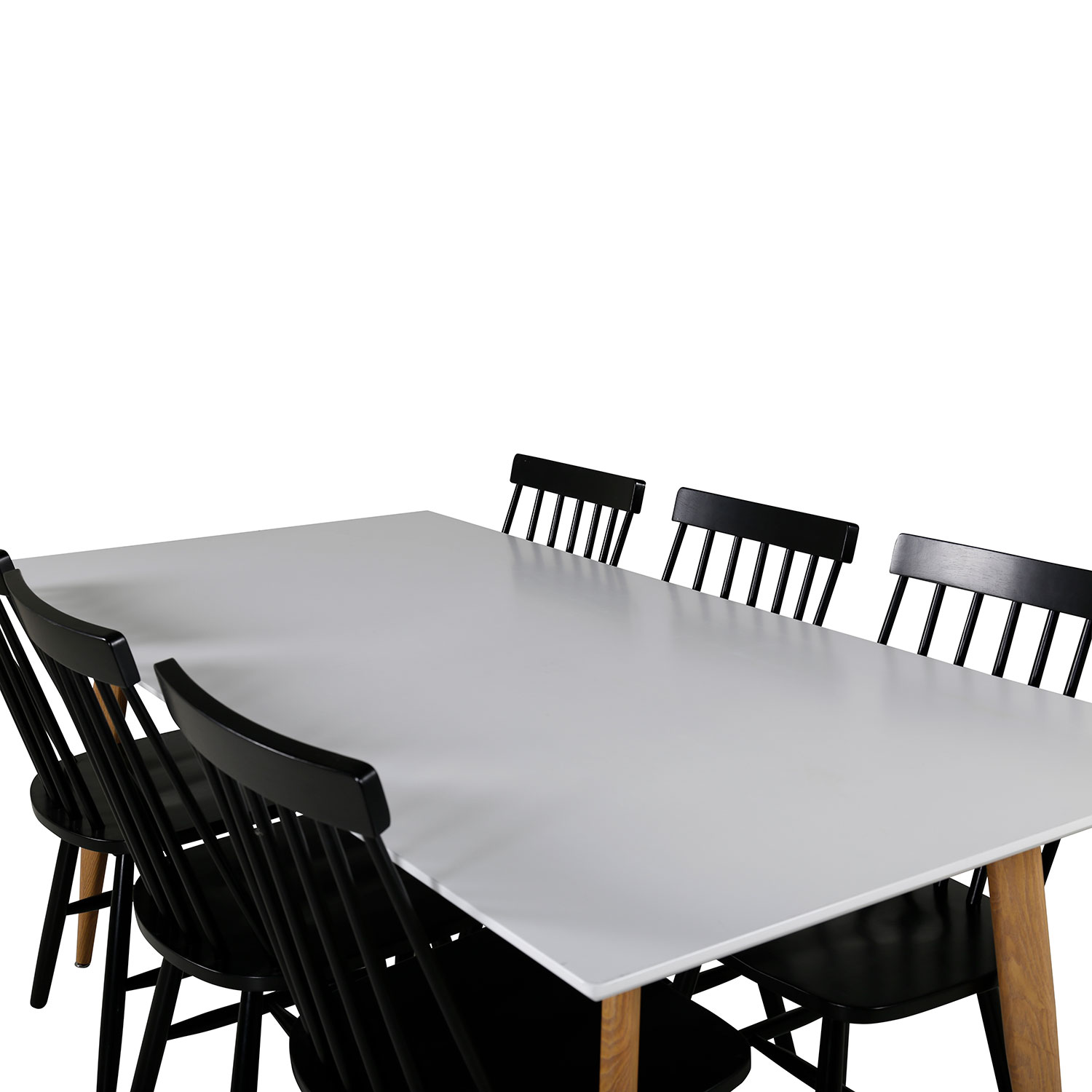 Polar Dining Table - 180*90*H75 - White / Oak, Lönneberga Wi Svart/Vit