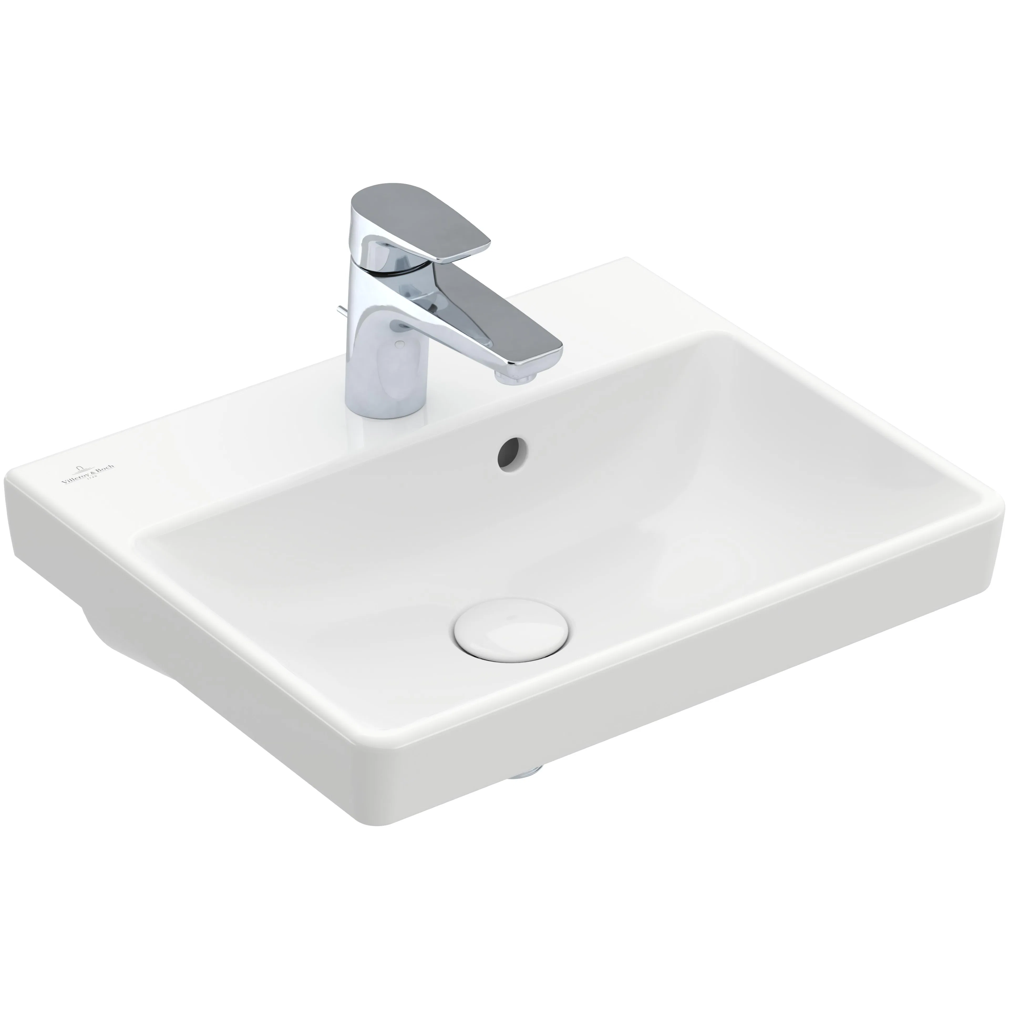 Tvättställ villeroy & Boch Avento 735845R1 Vit Alpin CeramicPlus, Med Bräddavlopp, för Enhålsblandare