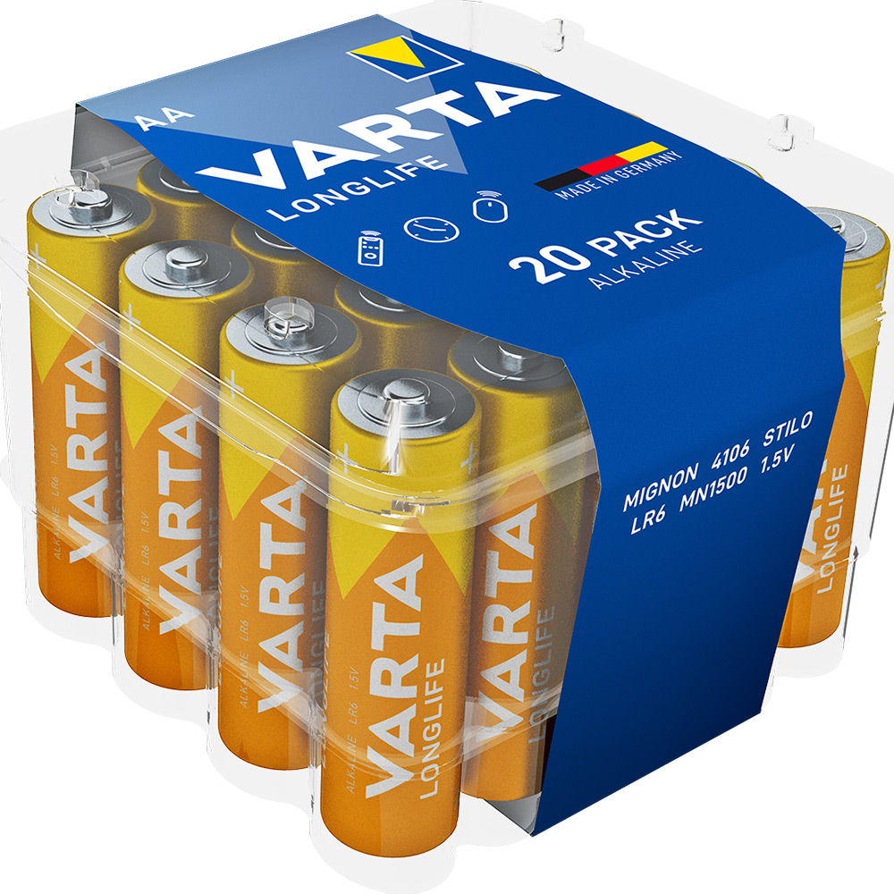 Batteri VARTA Alkaliska Longlife LR6/AA 20-Pack