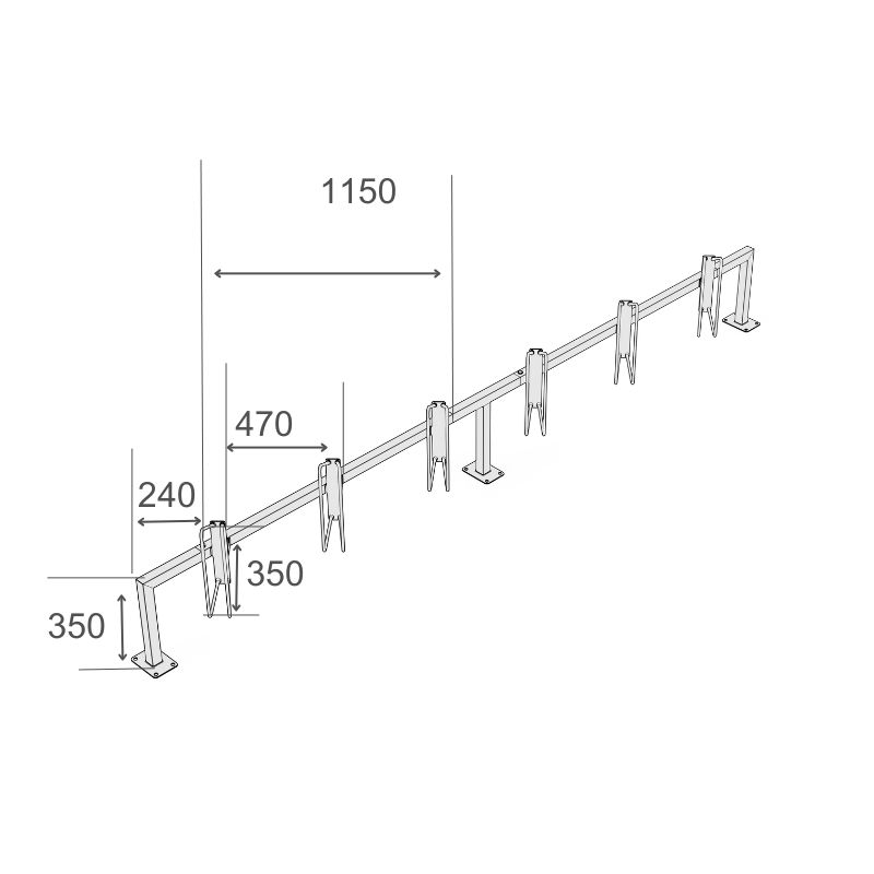 Cykelställ R&R Solutions Economy 45° Positionering Vänster/Höger