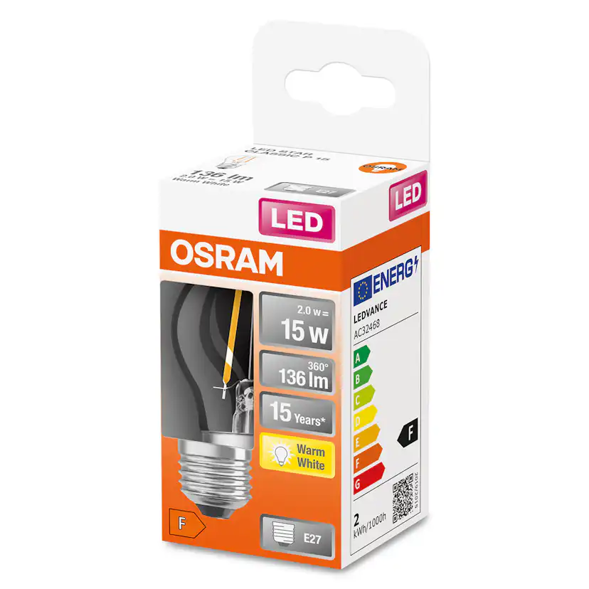 LED-Lampa Osram Klot (15) E27 827 Cl P