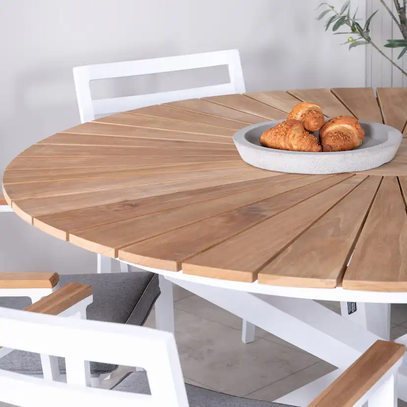 Matgrupp Venture Home Mendi Rund med 6 Bury Stolar