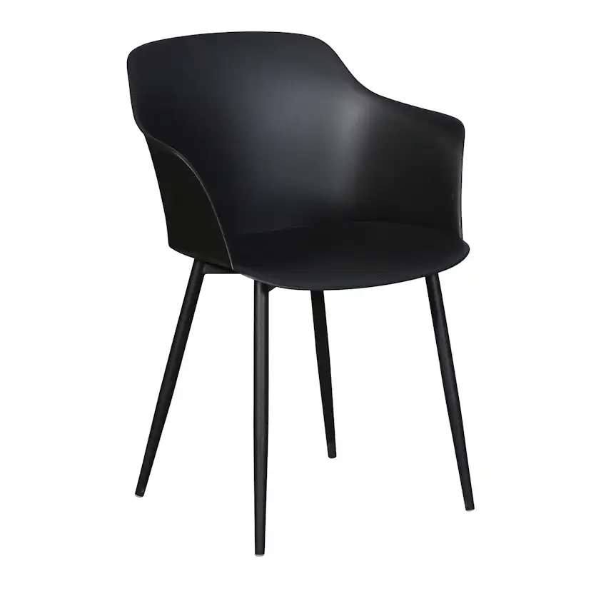 Trädgårdsstol ENVY DESIGN Camilla Svart, Modern Utemöbel i Plast, 2-pack