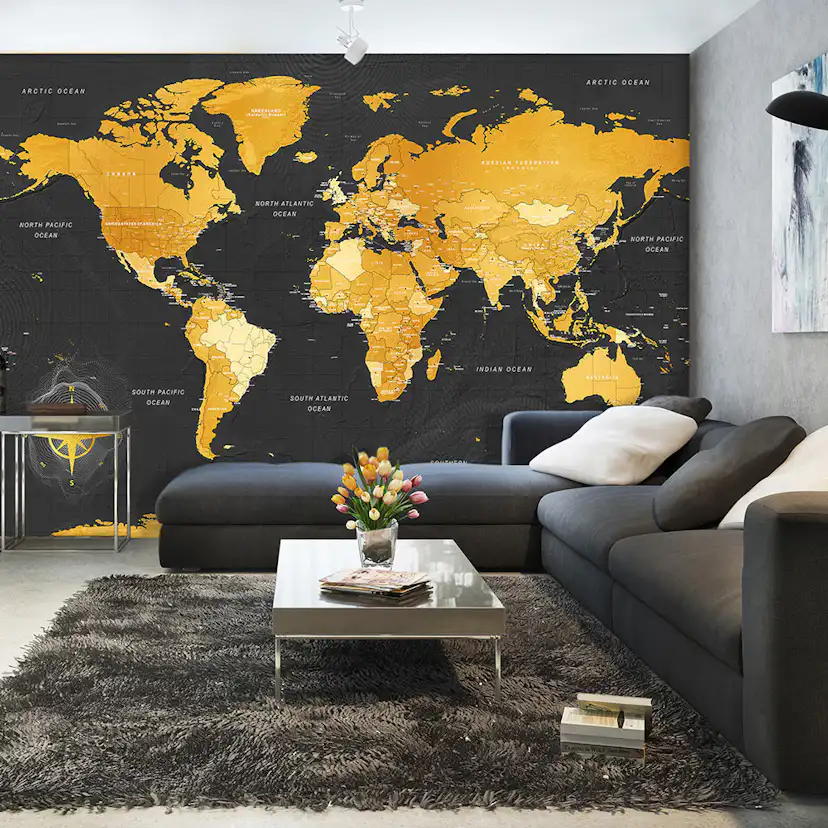 Fototapet Arkiio Map Golden World