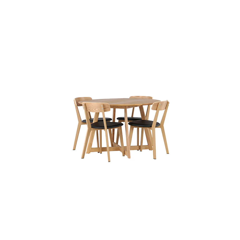 Matgrupp Venture Home Yakidon Ø120 cm med 4 st Sanjos stolar