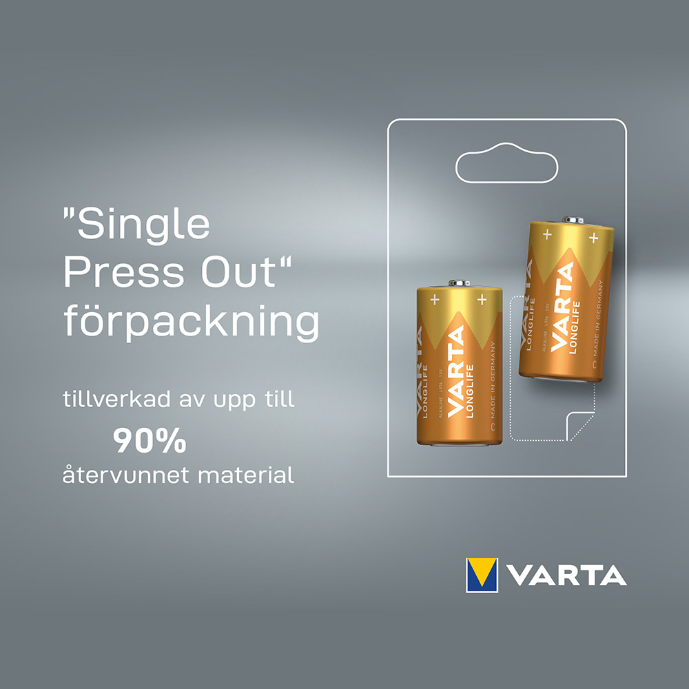 Batteri VARTA Alkaliska Longlife LR14/C 2-Pack