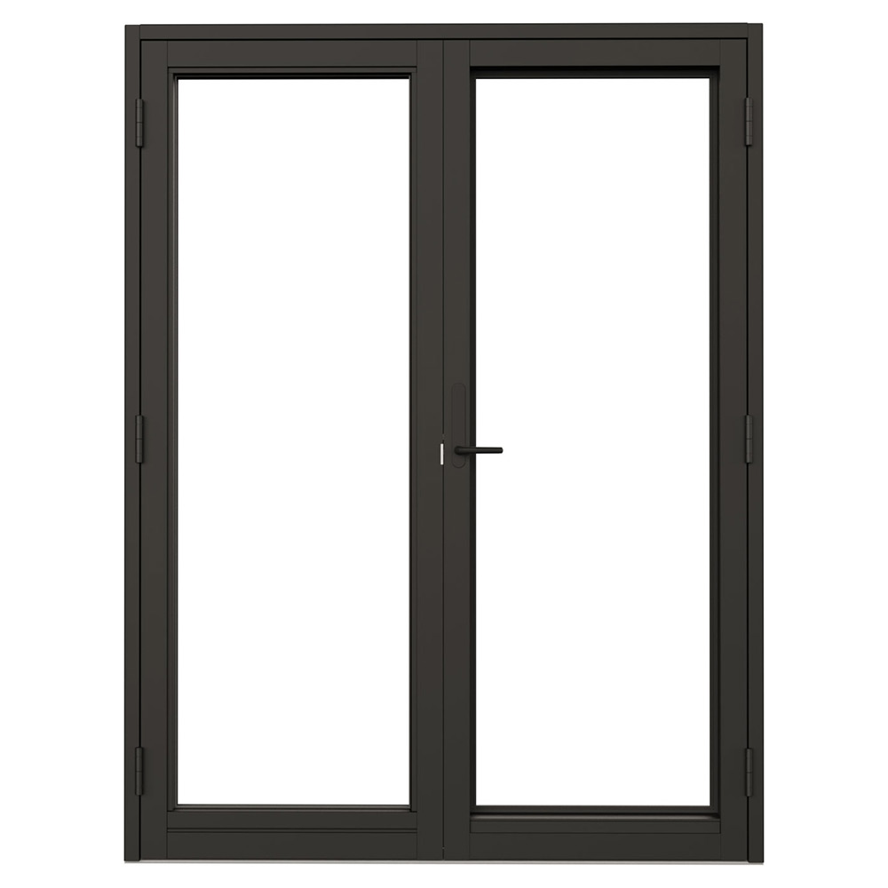 Parfönsterdörr NorDan NTech Helglasad Aluminium BlackLine Svart