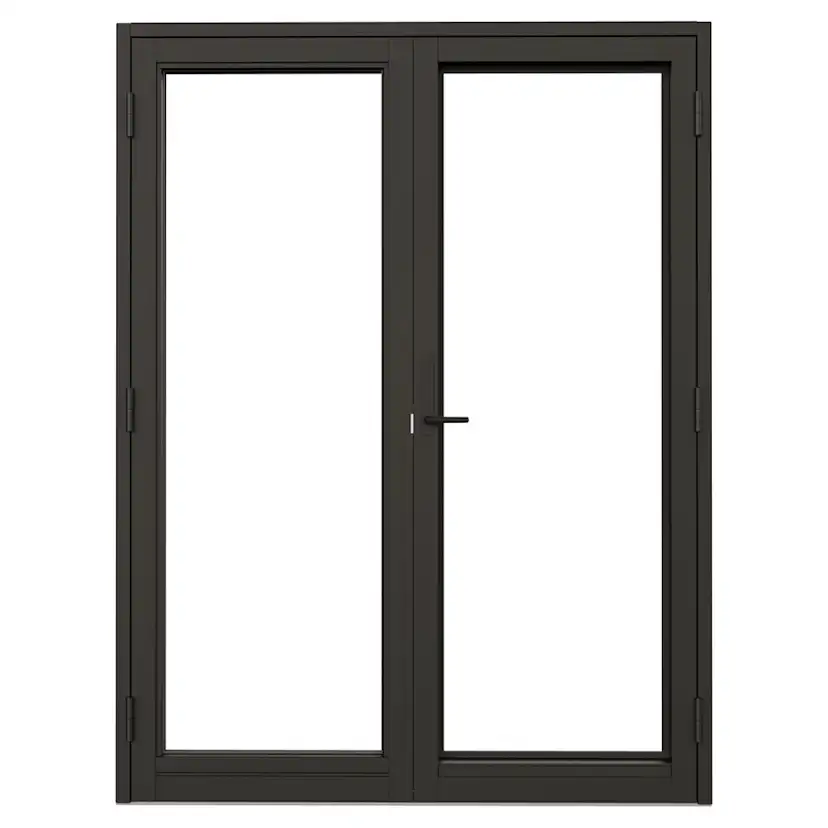 Parfönsterdörr NorDan NTech Helglasad Aluminium BlackLine Svart