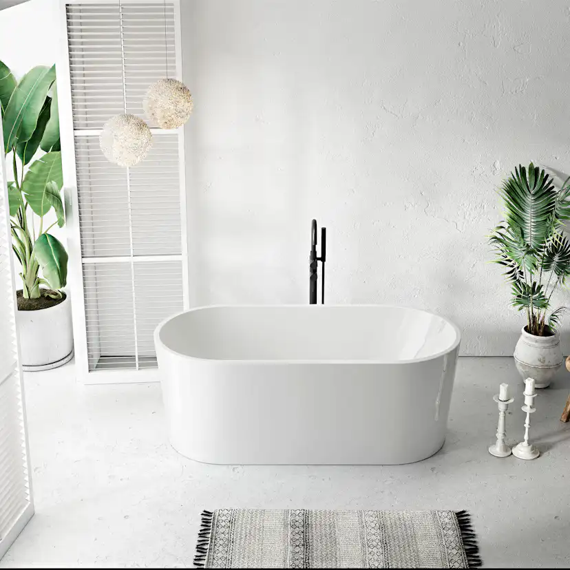 Badkar Bathlife Fridsam Fristående Rund Vit