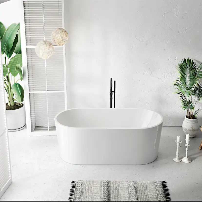 Badkar Bathlife Fridsam Fristående Rund Vit