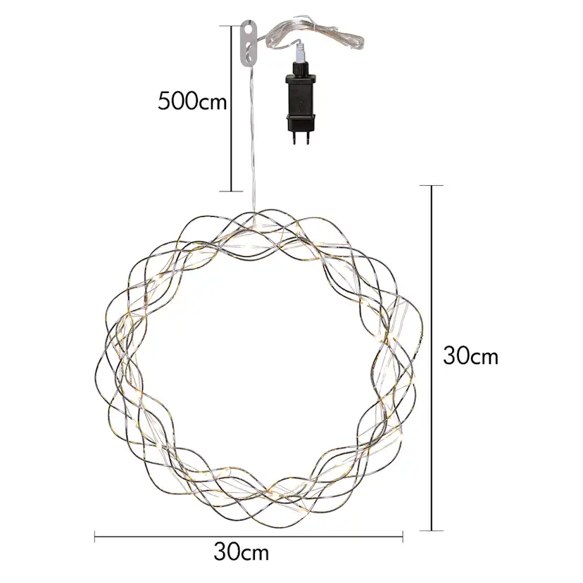 Hängande Dekoration Star Trading Curly Krans LED