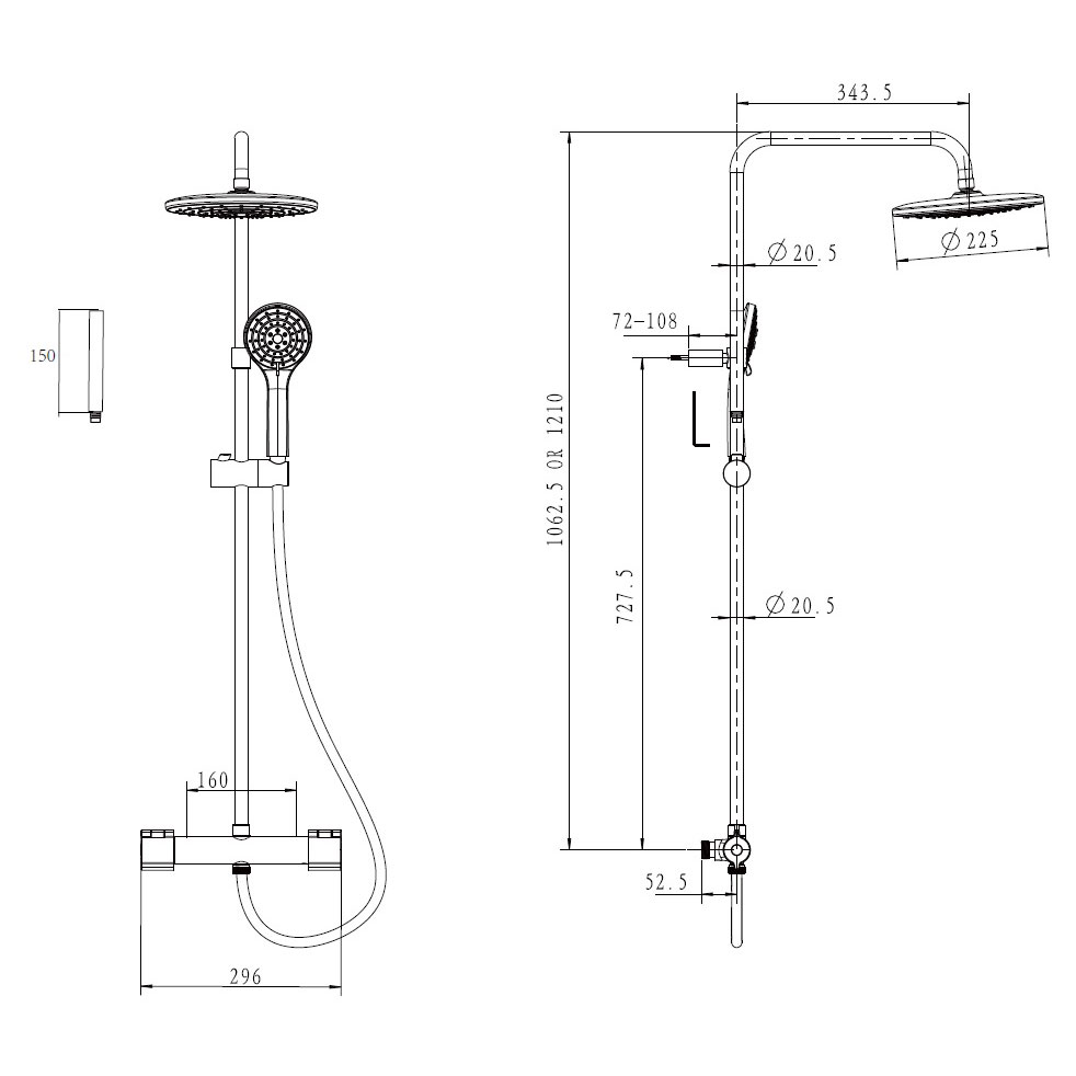 Takduschset Geyser Ergo 3jet 160 cc