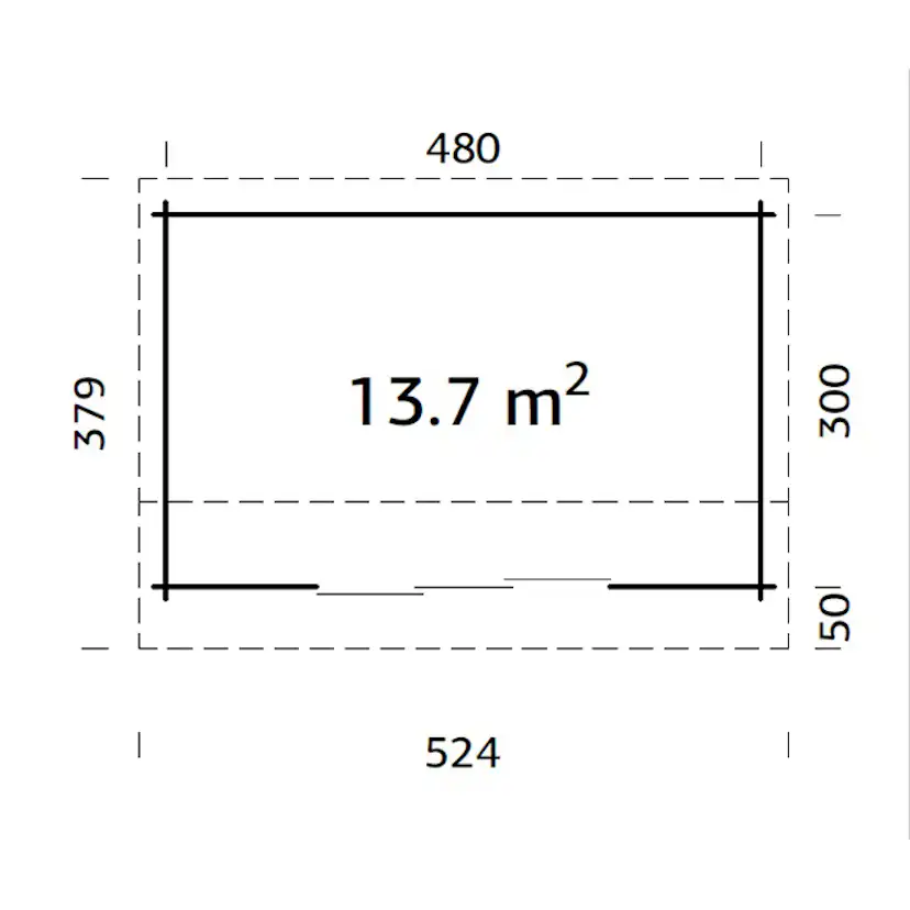 Ines 13,7 m2 Slide NO Obehandlad med Slide 1-lagers glas