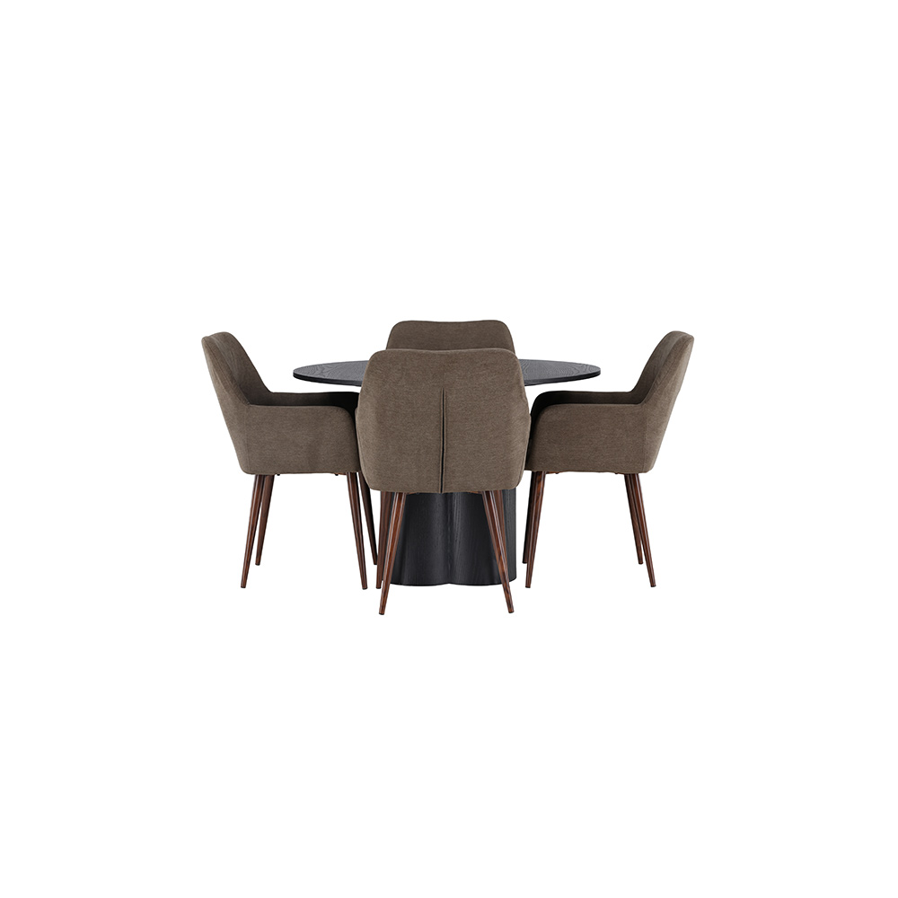 Matgrupp Venture Home Olivia Ø110 cm med 4 st Tomorrow stolar