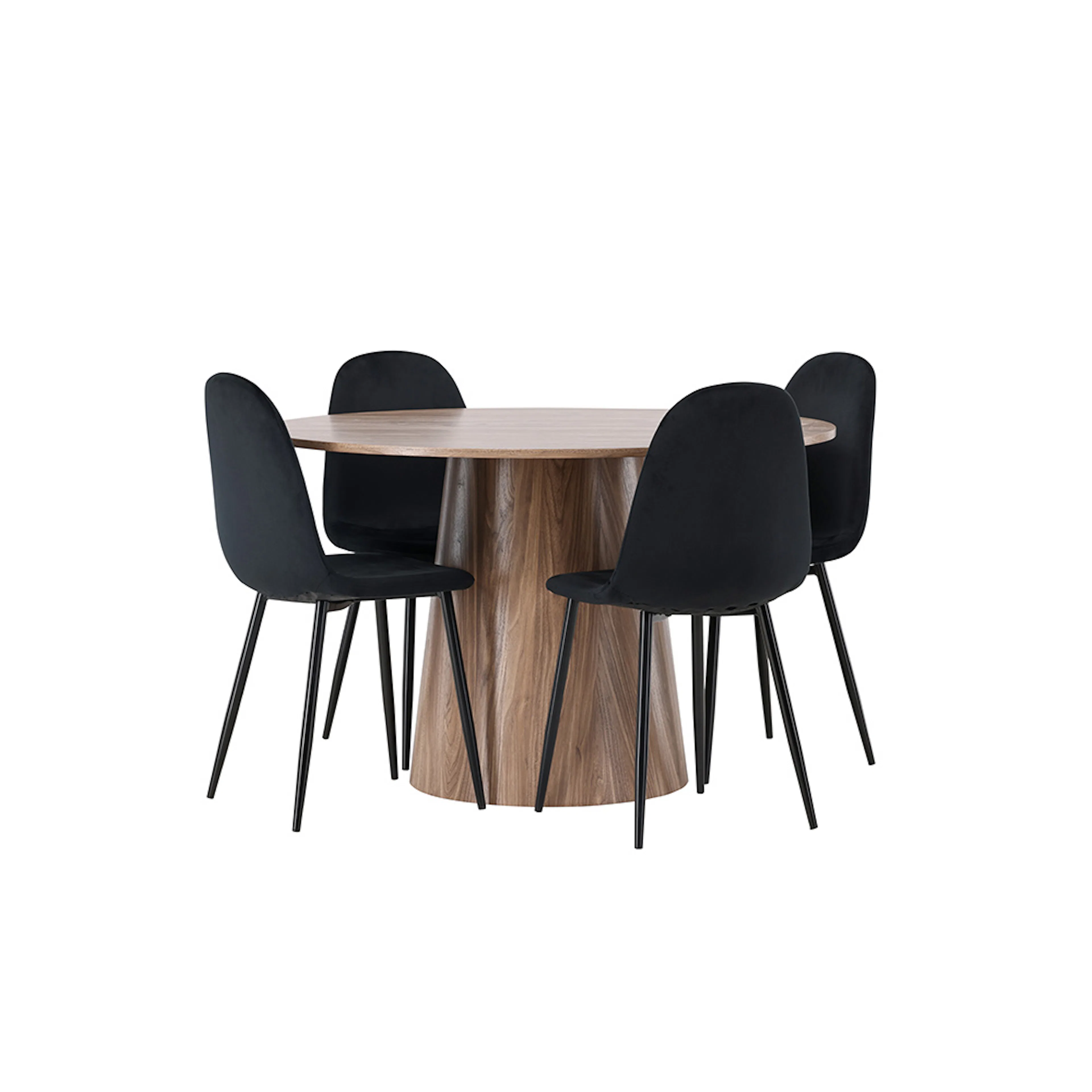 Matgrupp Venture Home Lanzo med 4 Polar Sammet Stolar