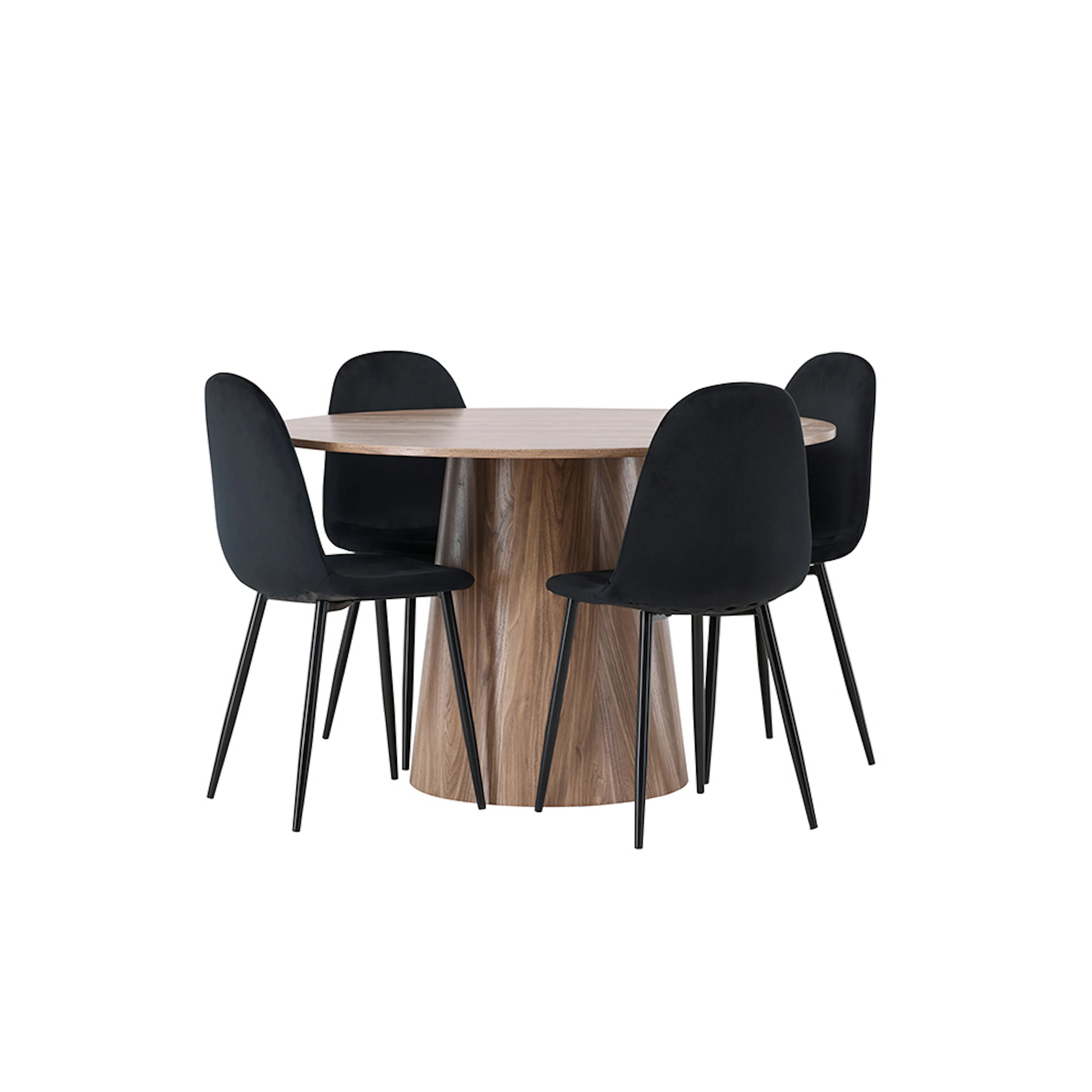 Matgrupp Venture Home Lanzo med 4 Polar Sammet Stolar