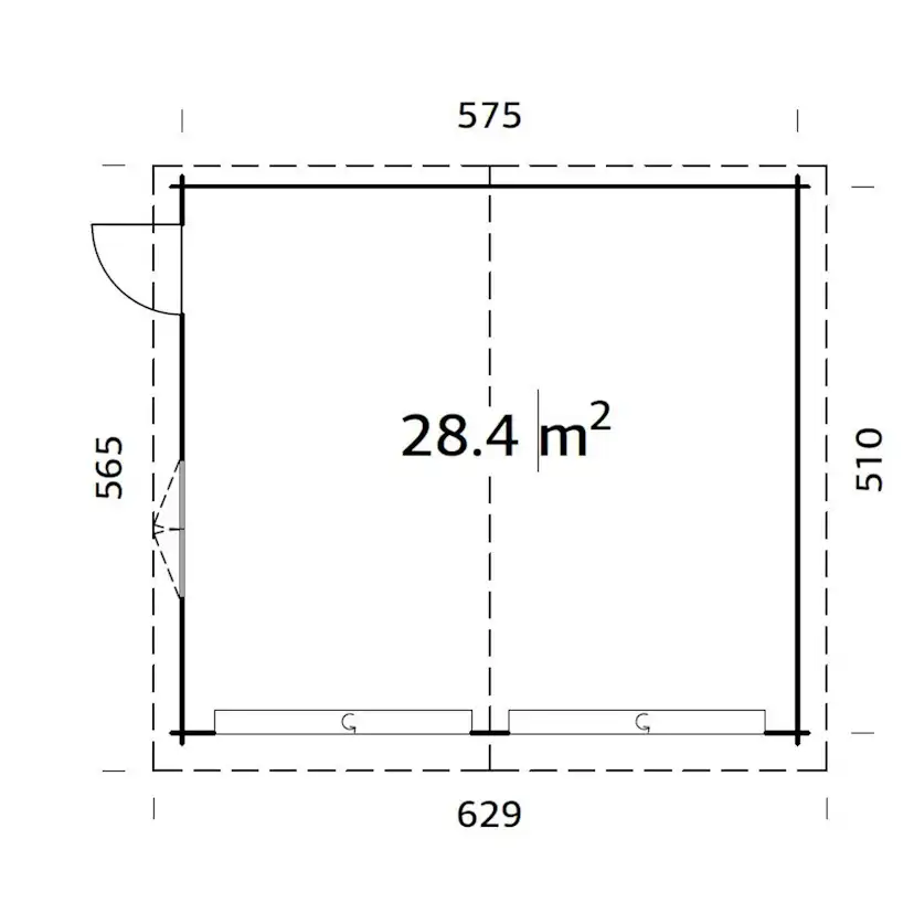 Roger 28,4 m2 w/ sectional door Obehandlad