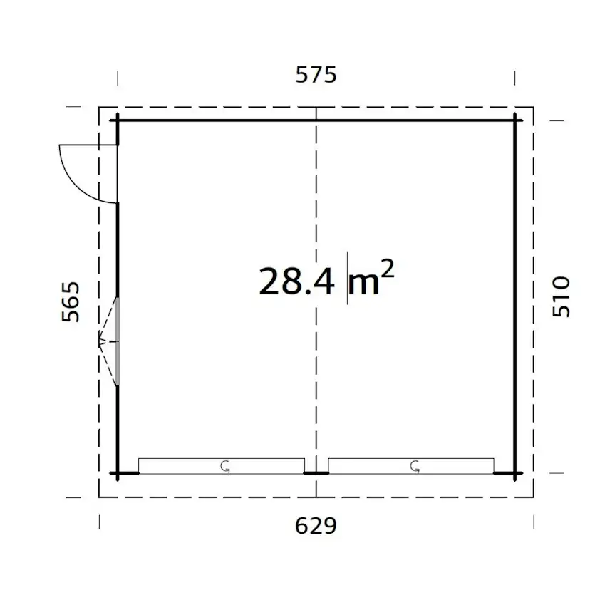 Garage Palmako Roger 28,4 m2 med Takskjutport