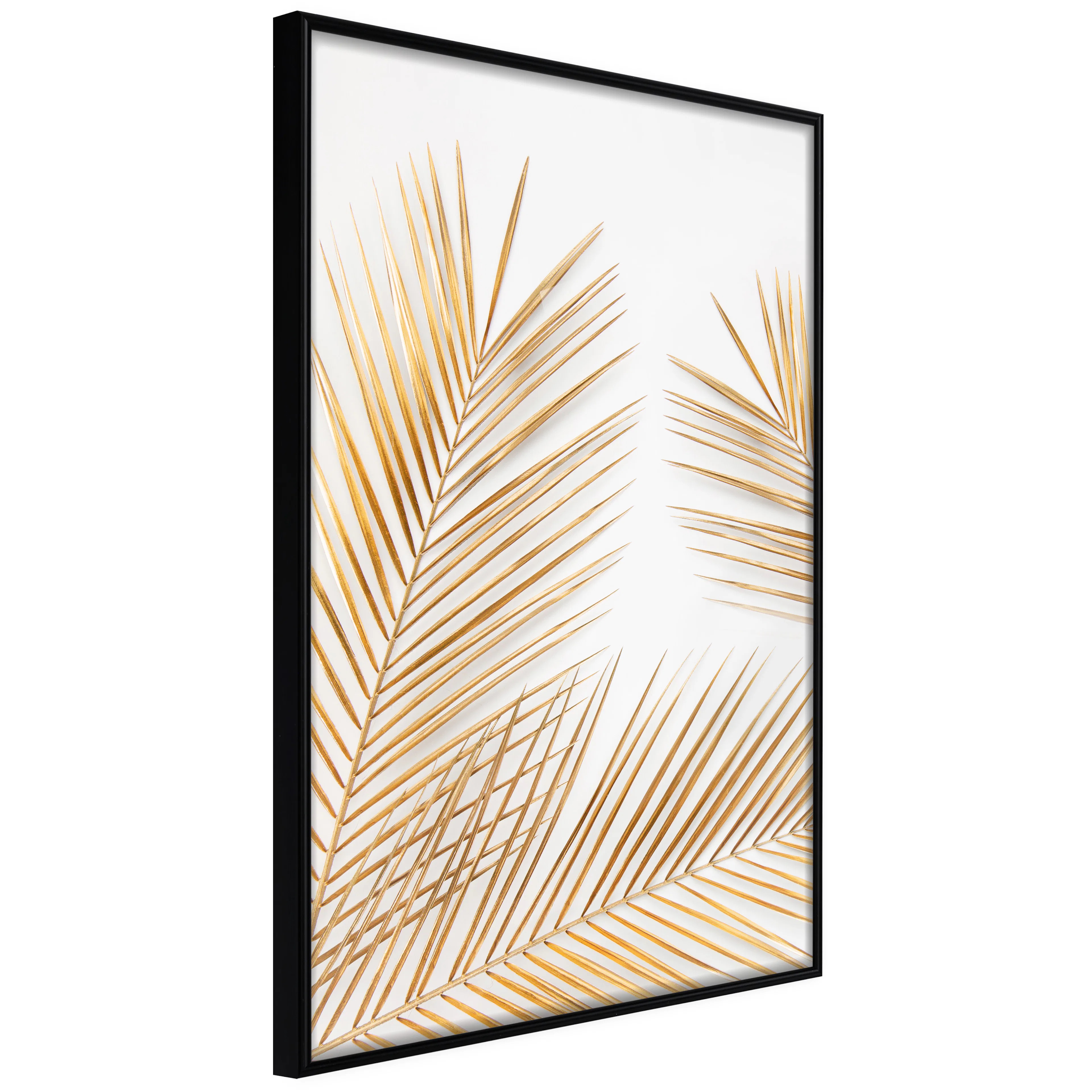 Affisch - Golden Palm Leaves [Poster] 40x60 Svart ram, 40x60 cm