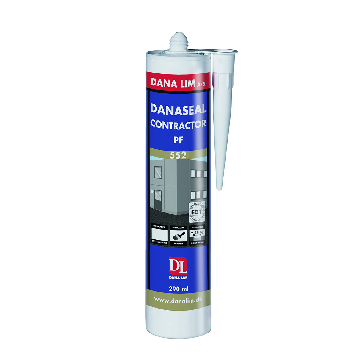 Fogmassa Danalim Danaseal Contrac 552 MS-Hybrid Polymer 290 ml Svart