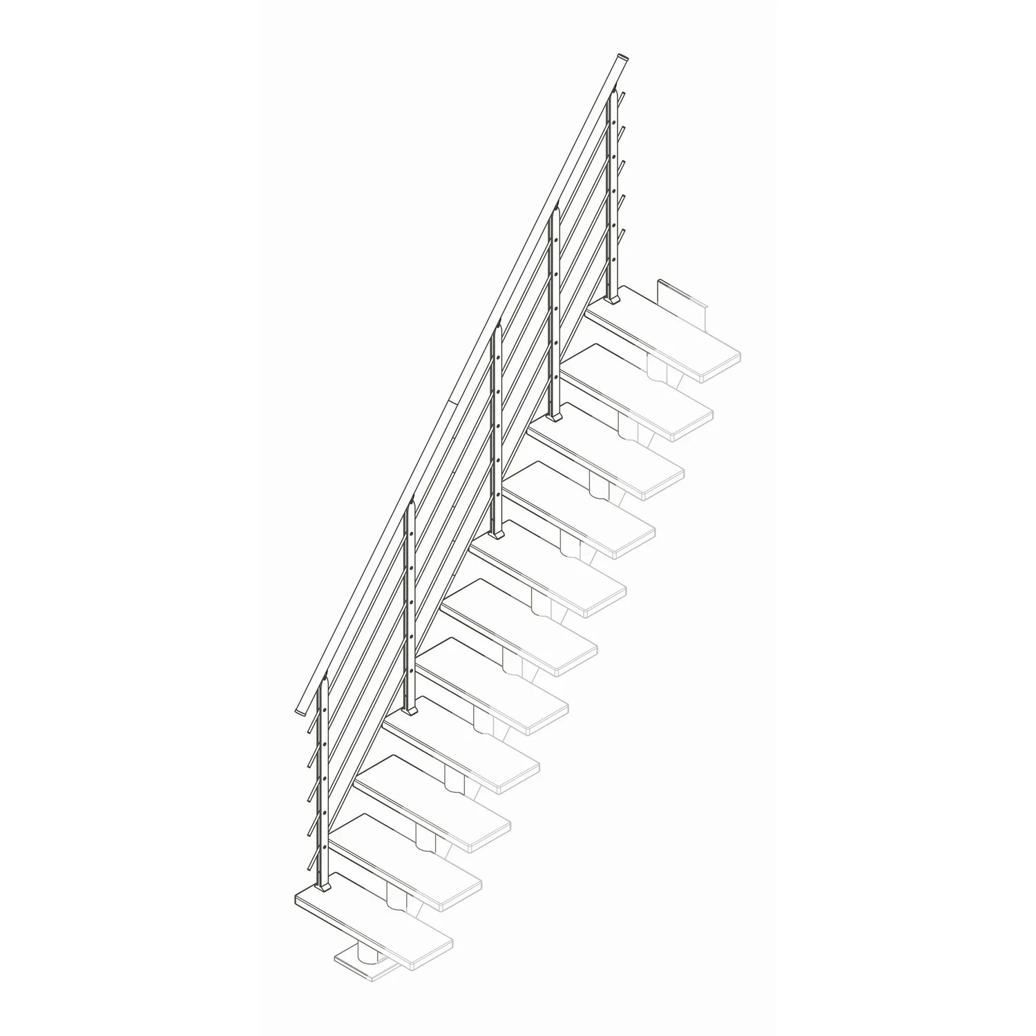 DESIGN komplett extra räcke bok oljad antracit 11-13T Antracit, Passar till 11-13 Ste