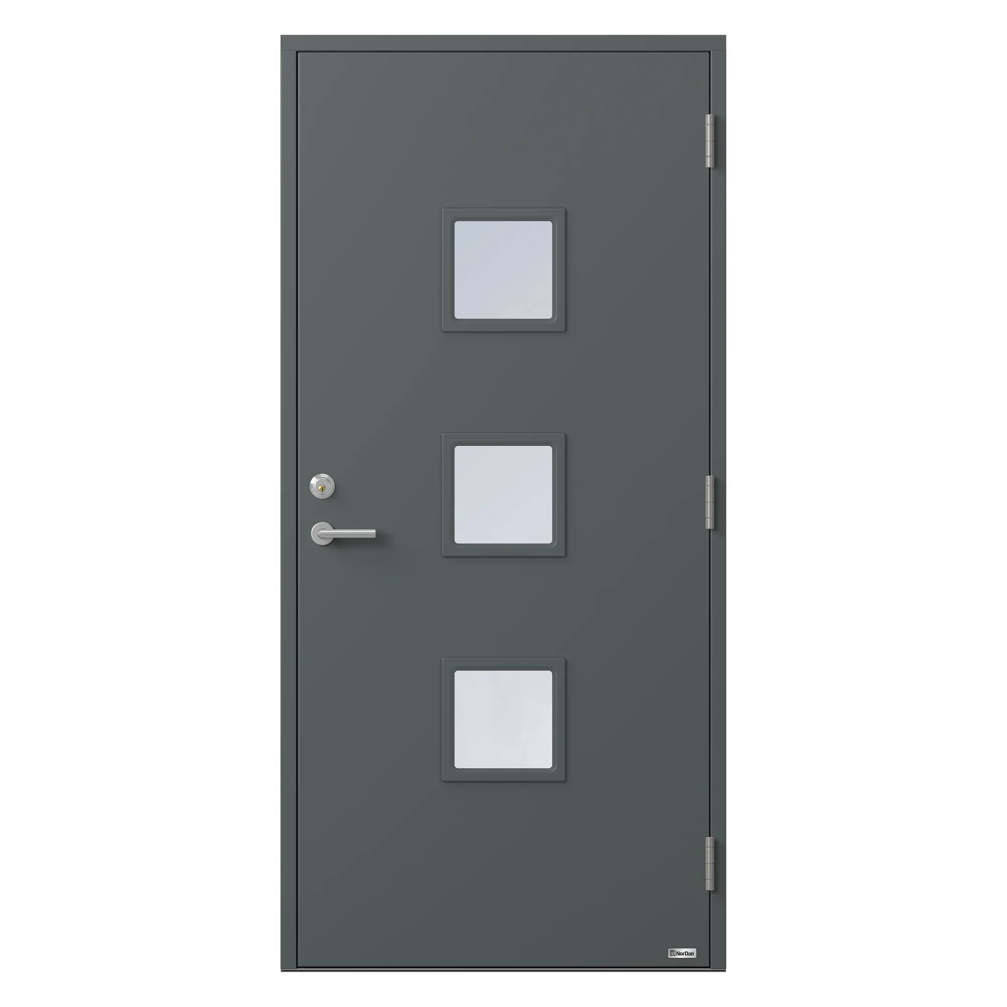 Kvadraten 839G3 10X21 V RAL 7012 BxH: 100x210 cm, Vänster, RAL 7012, Mörkgrå