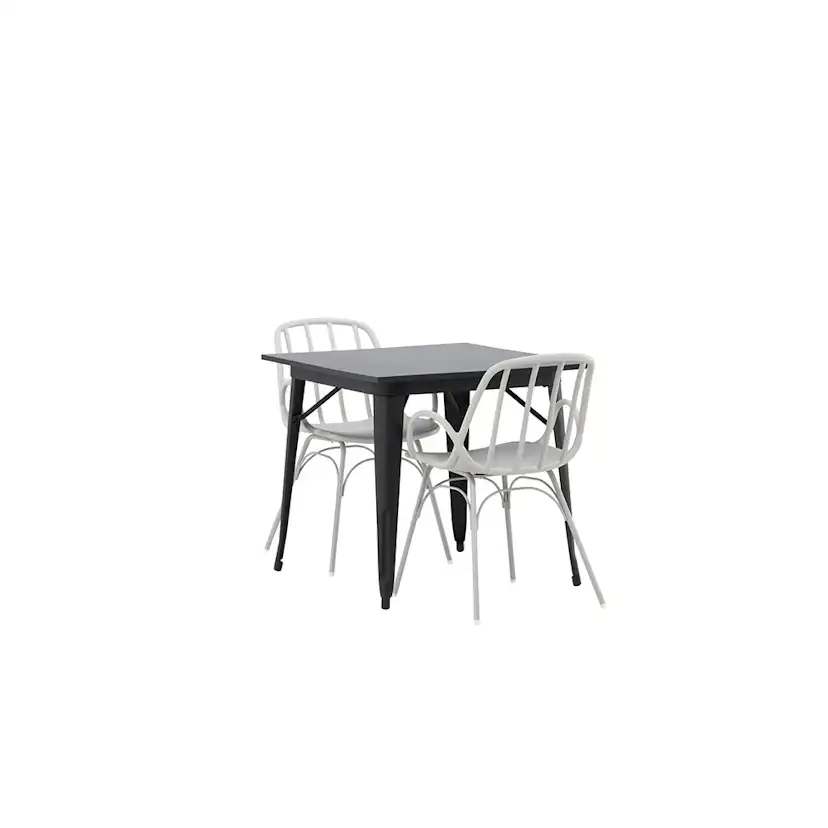 Matgrupp Venture Home Tempe 80 cm med 2 Dyrön Stolar