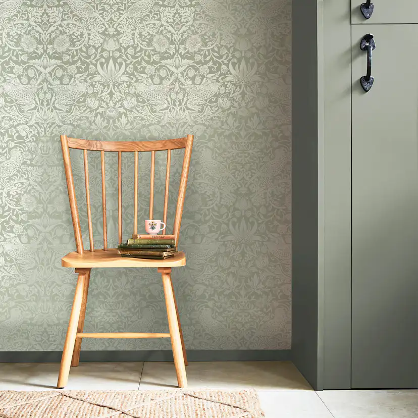 Tapet William Morris At Home Strawberry Thief Fibrous 124237