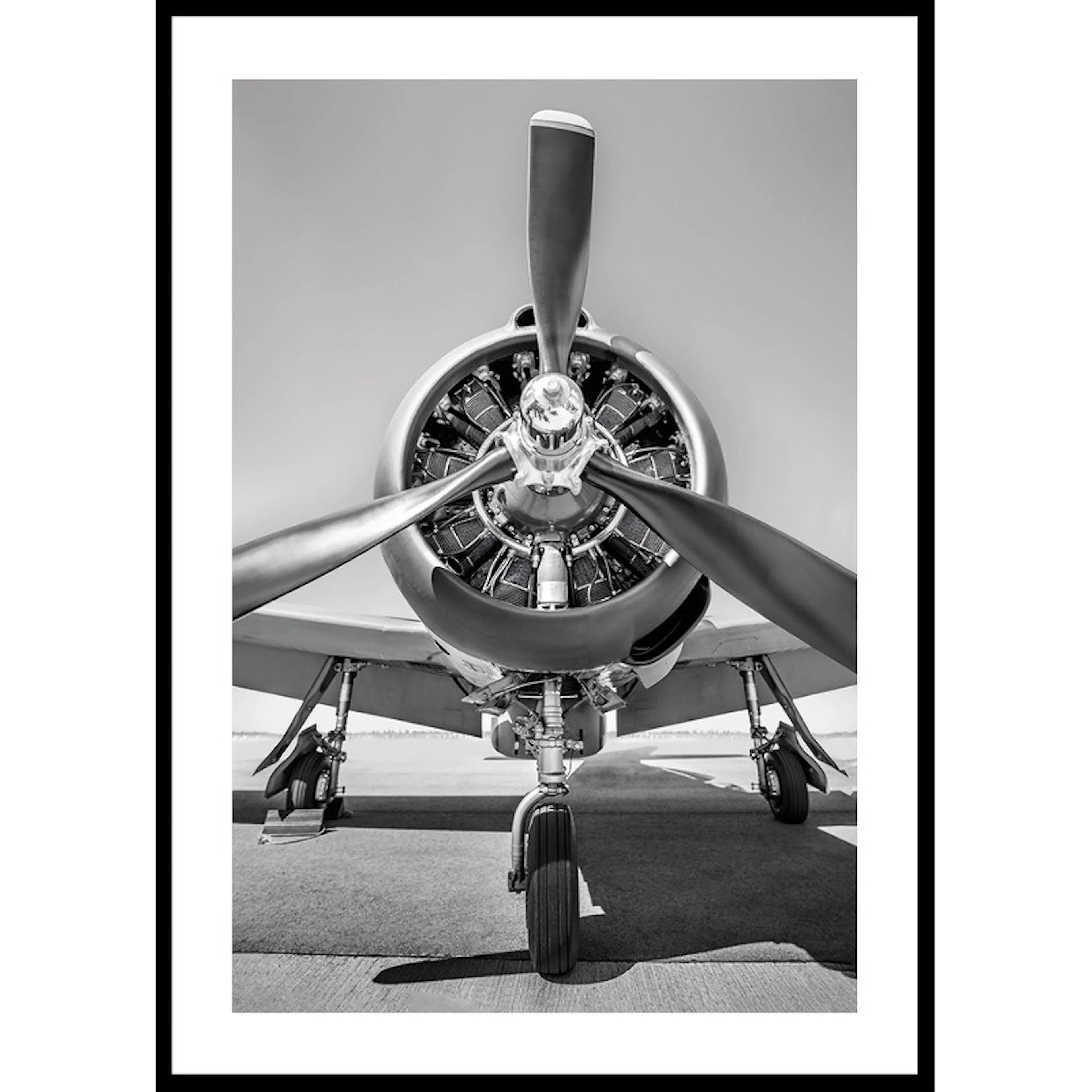 Poster Gallerix Vintage Propeller Aircraft B&W