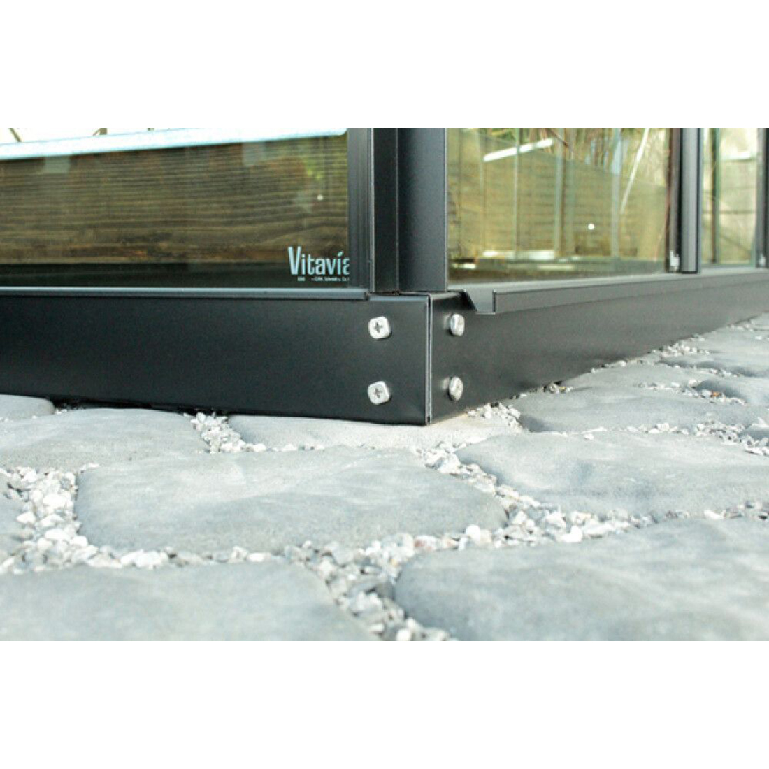Växthus Vitavia Mars 9900 Svart 3mm Delat Glas Med Sockel