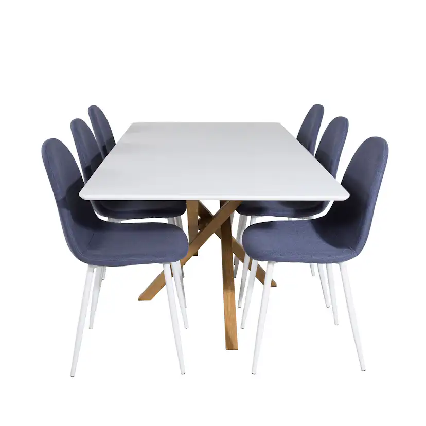 Matgrupp Venture Home Piazza Rektangulärt med 6 Polar stolar