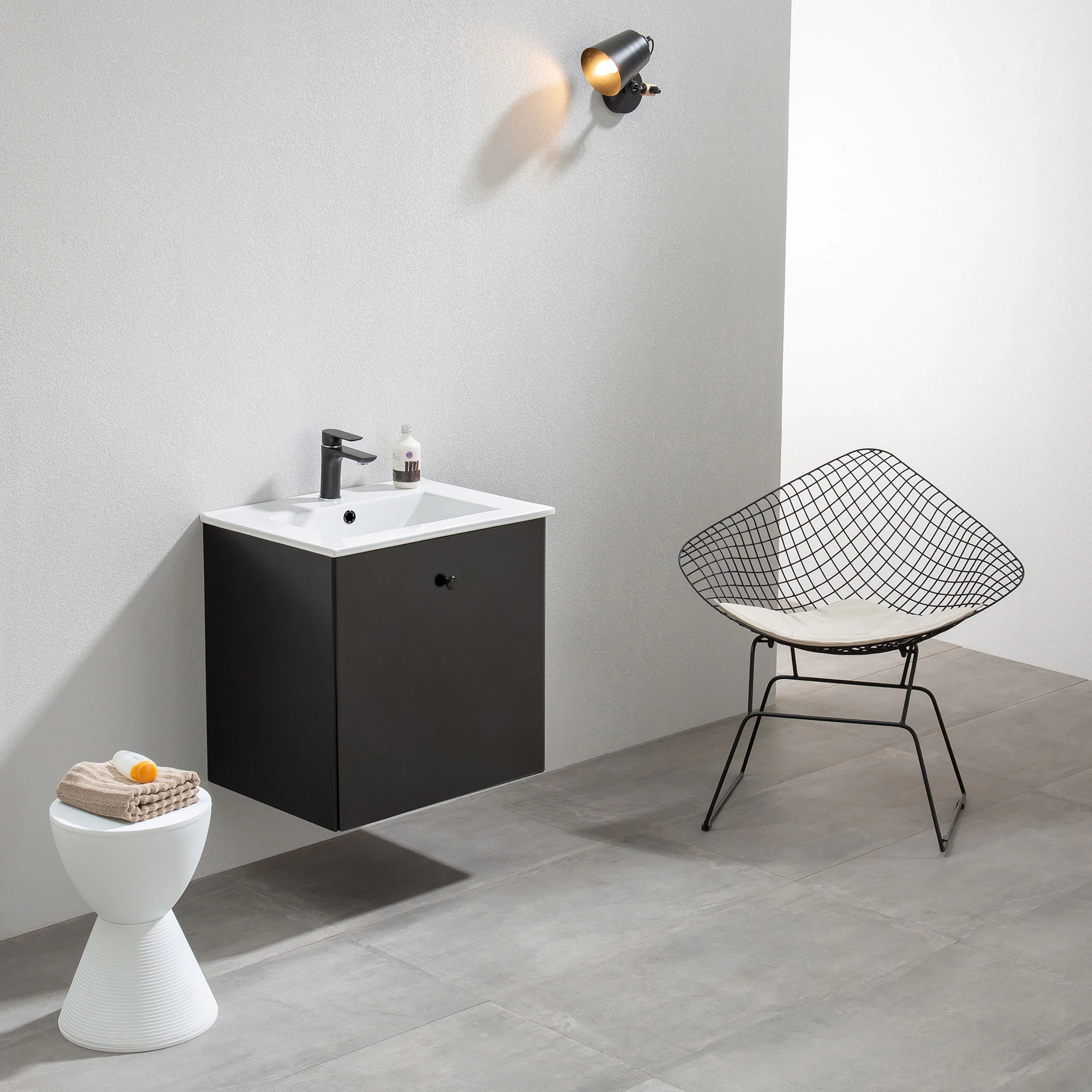 Tvättställsskåp Bathlife Fröjd 620 Mattsvart BxH: 620x600 mm