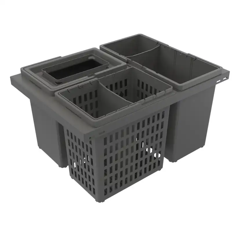 Källsorteringskärhållare Beslag Design Cube Basic 600 Eco Mörkgrå