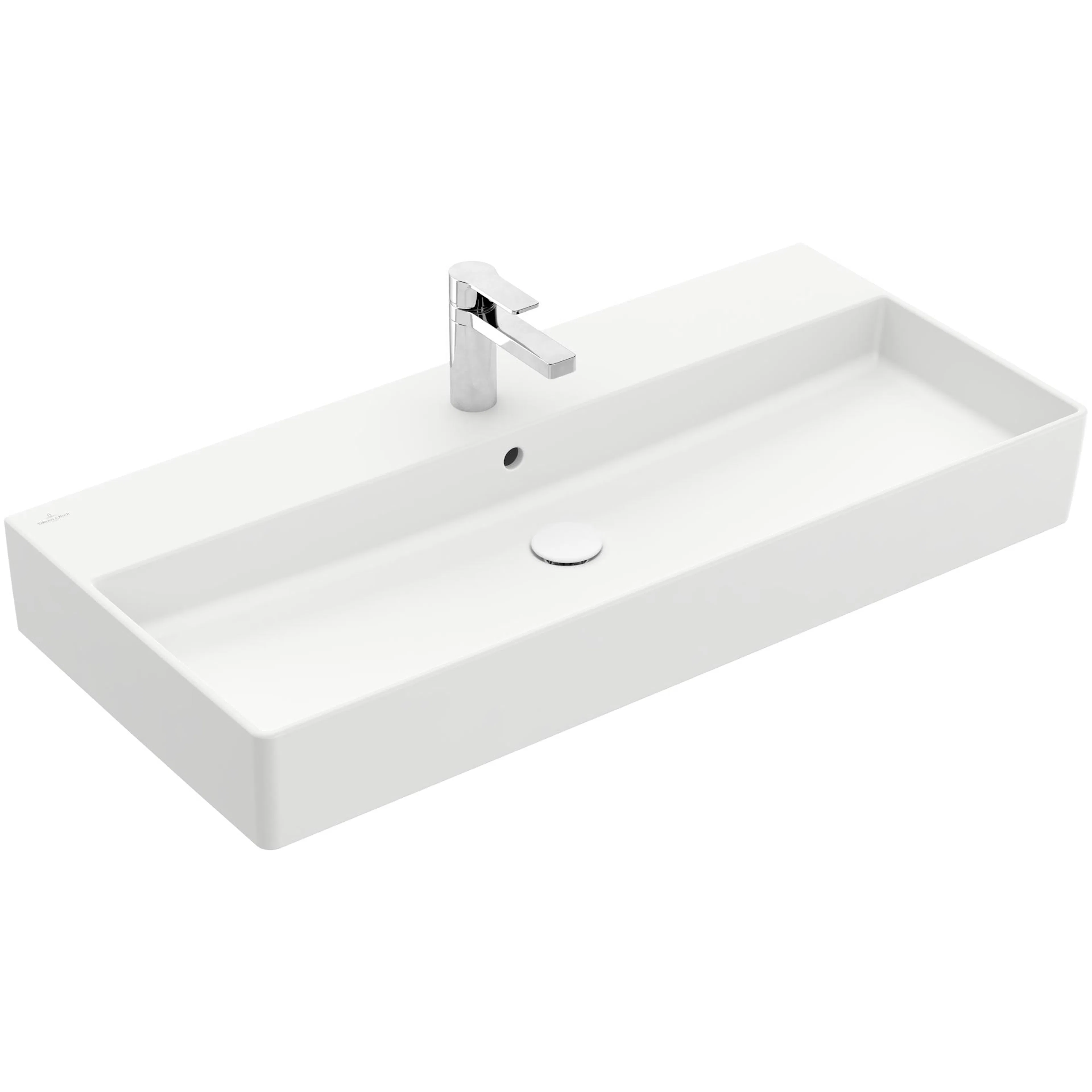 Tvättställ villeroy & Boch Memento 2.0 4A221GRW Stenvit CeramicPlus, Med Bräddavlopp, 1000 mm, Med Blandarhål, för Trehålsblandare
