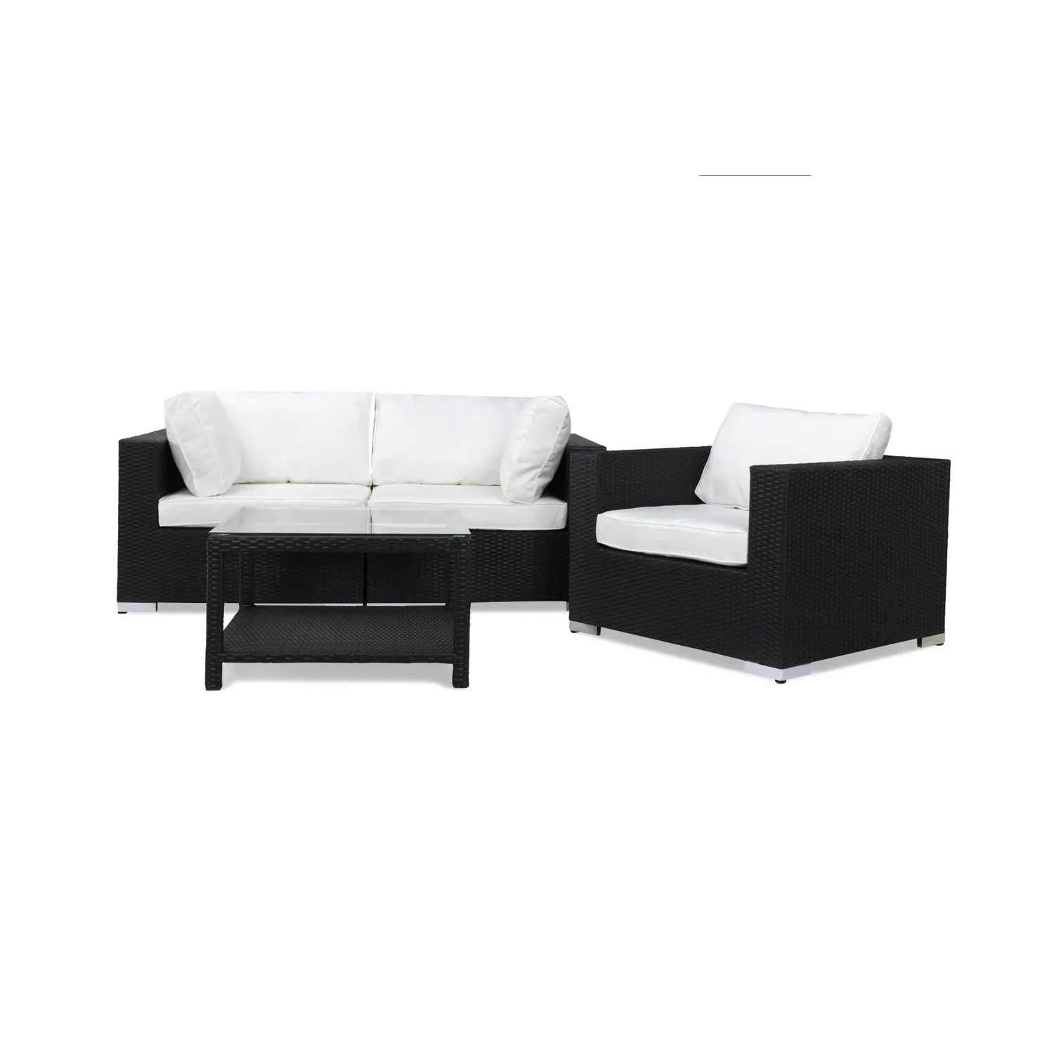 Loungegrupp Comfort Garden Bahamas 3-sits med Utebord 75x75 och Utefåtölj Utomhus