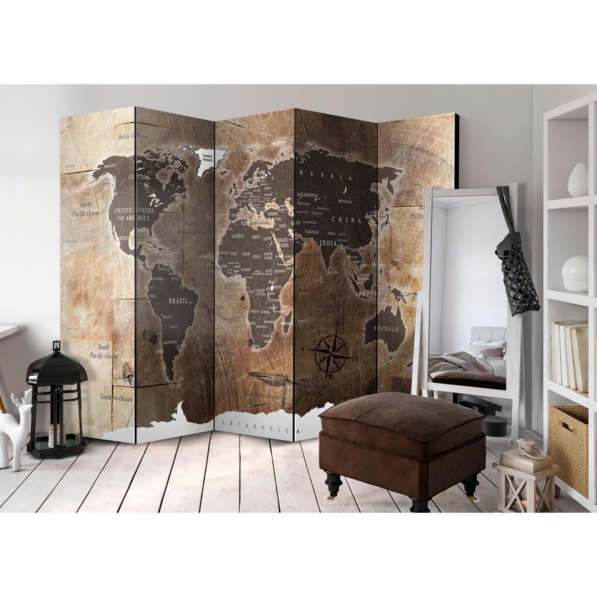 Rumsavdelare Arkiio Map on the Wood 225x172 cm