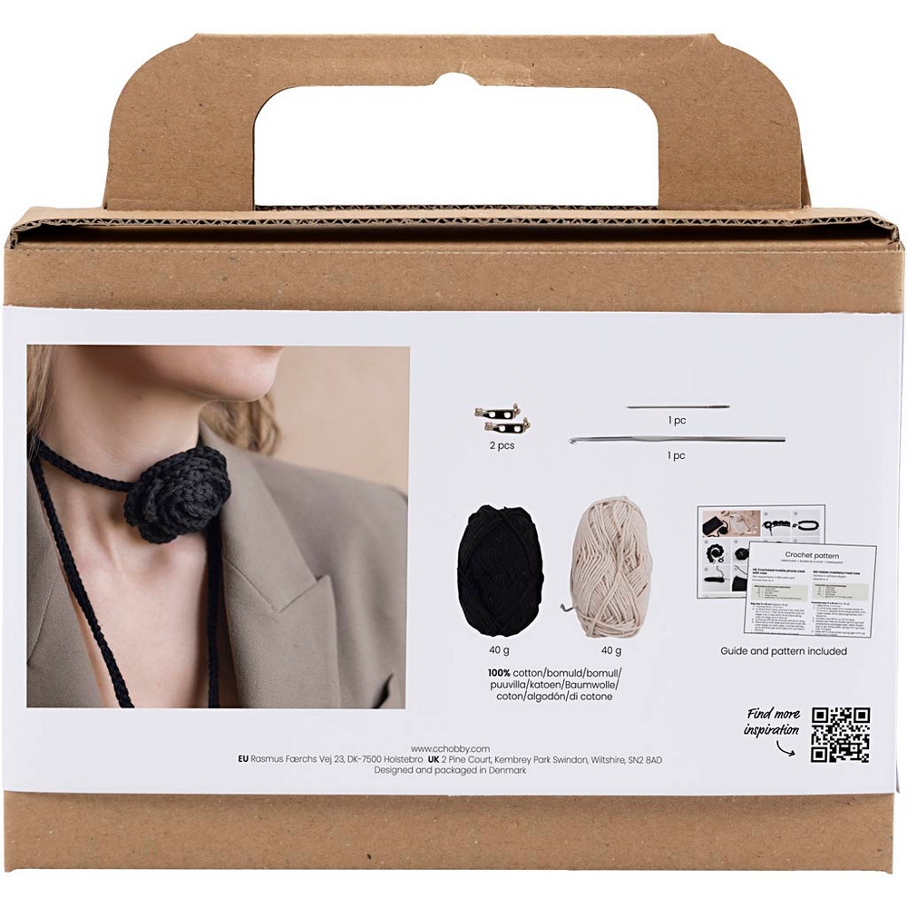 DIY-kit Creativ Company Virkning Väska med Ros