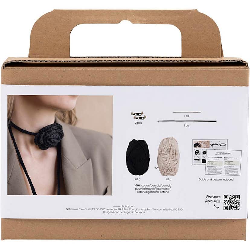 DIY-kit Creativ Company Virkning Väska med Ros